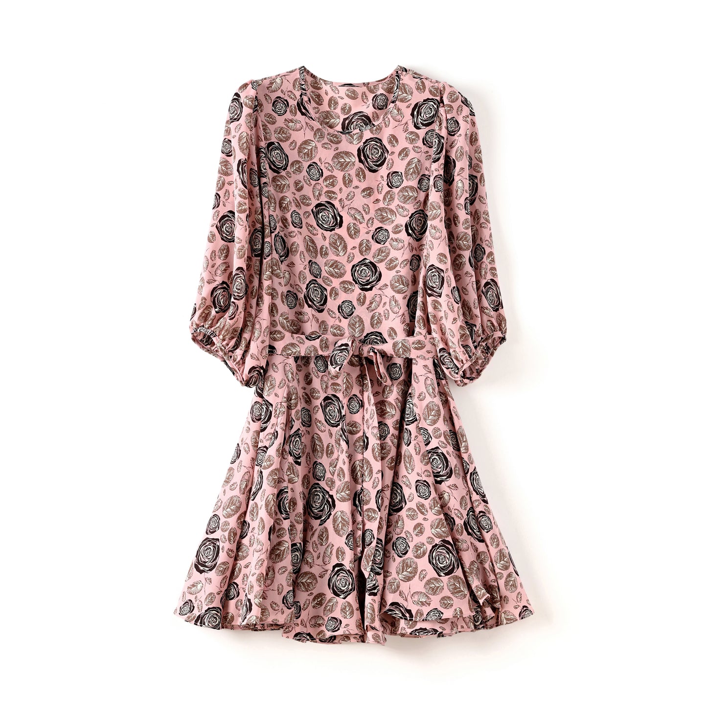 Imilia chiffon sash tie floral flare dress
