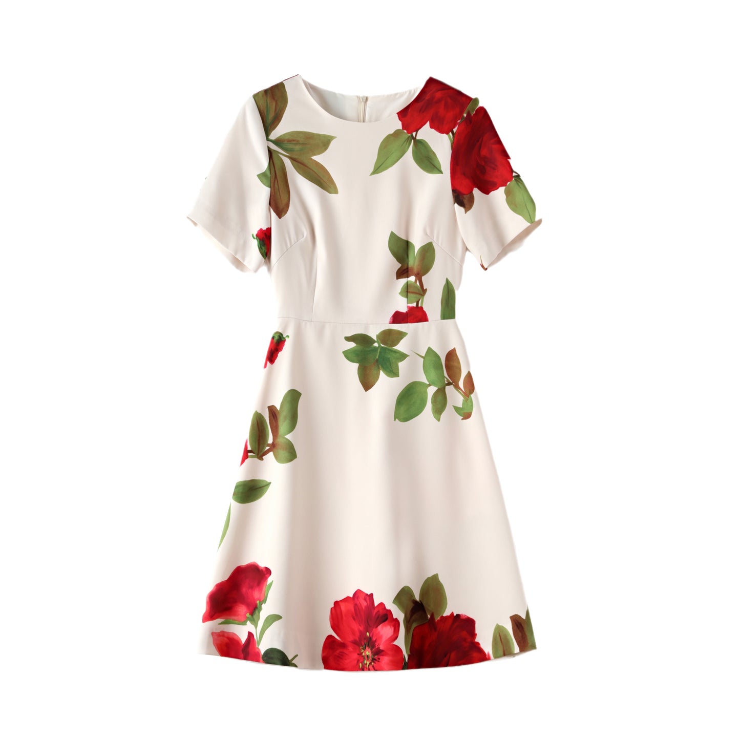 Gisele satin printed floral dress