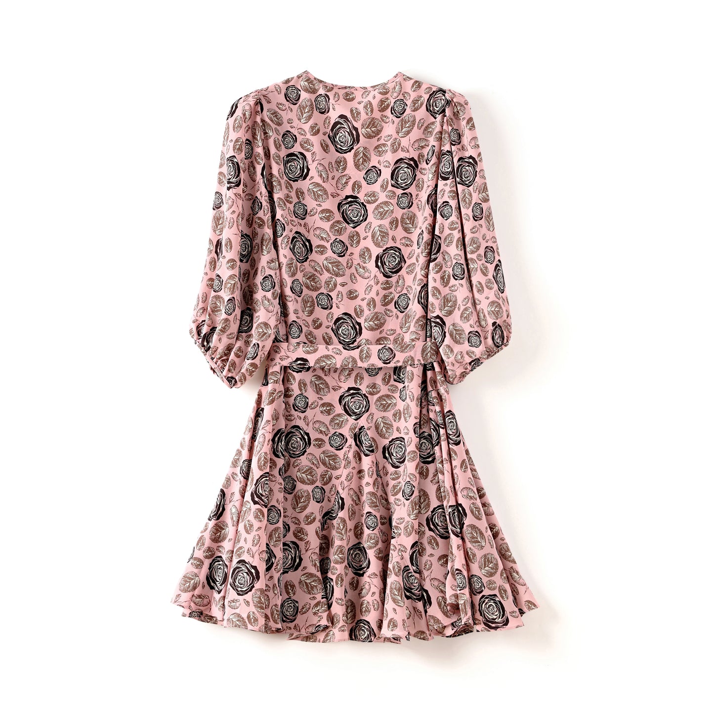 Imilia chiffon sash tie floral flare dress