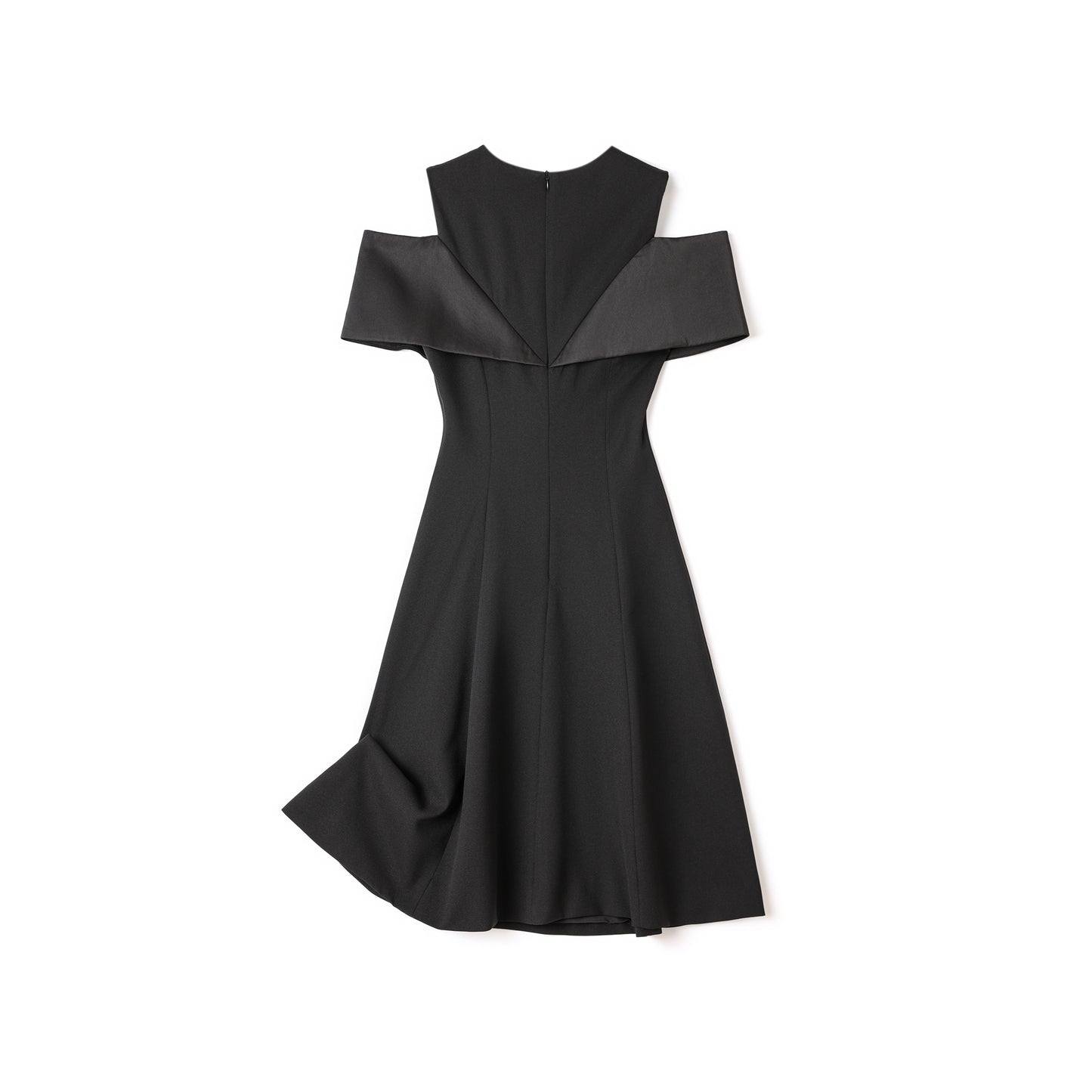 Faustine crystal collar hemp knee dress with cut out shoulder