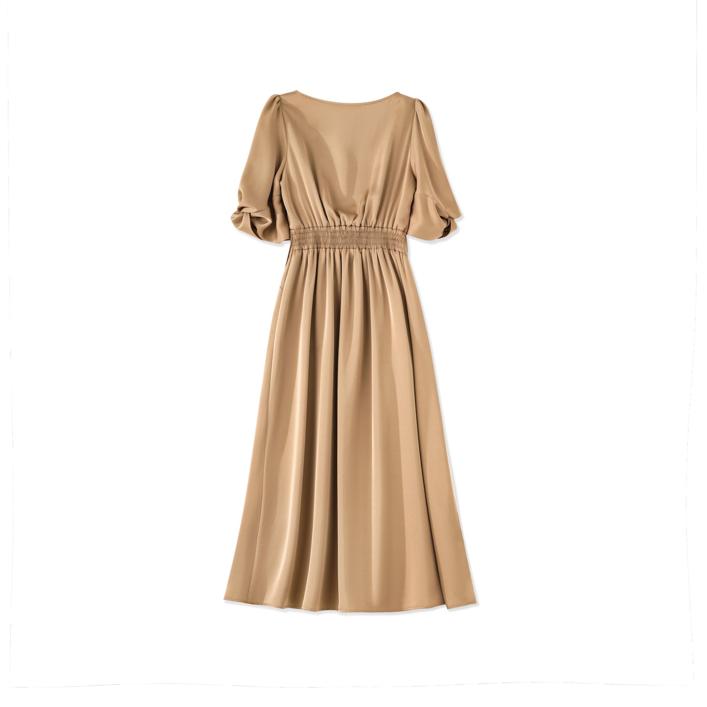 Ava wrapped sleeve dress with gathered elastic waist