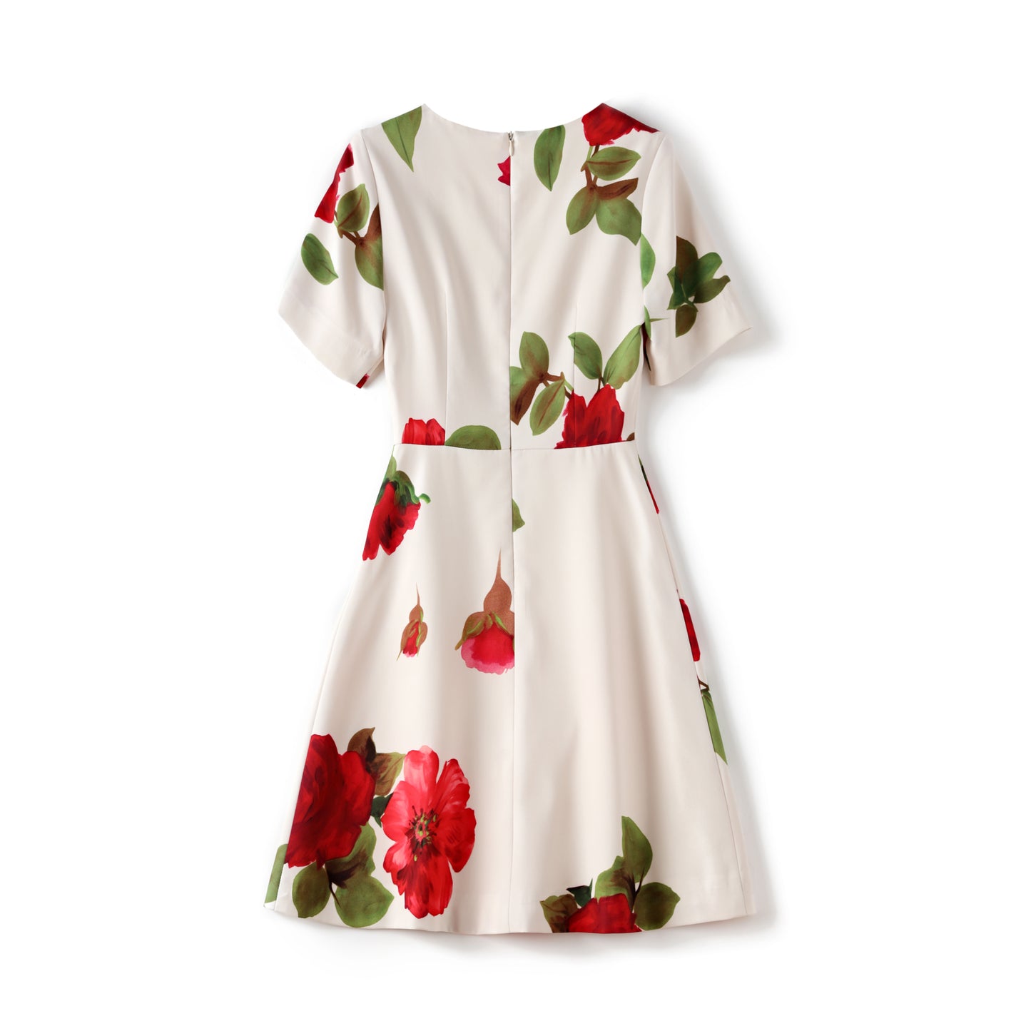Gisele satin printed floral dress