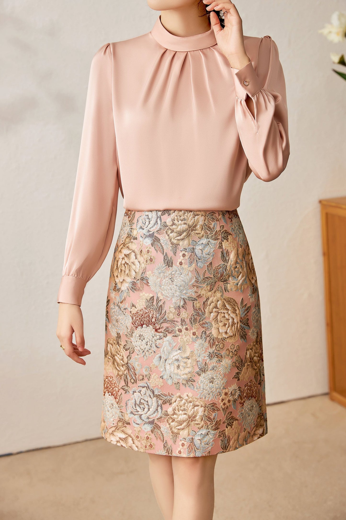 Ariana satin floral shirt