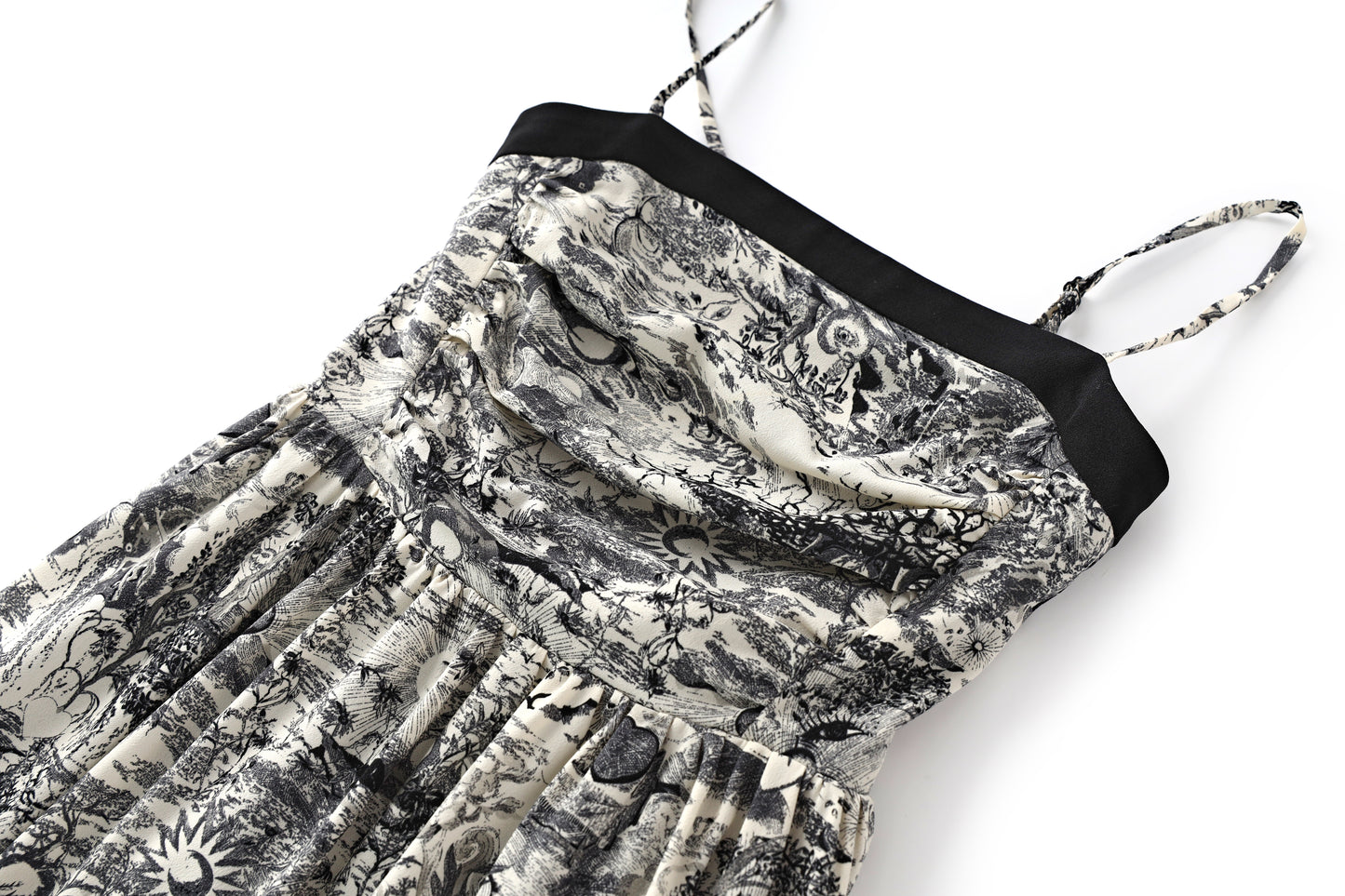 Nadeline 2 piece set chiffon spaghetti strap printed dress with knitted cropped cardigan