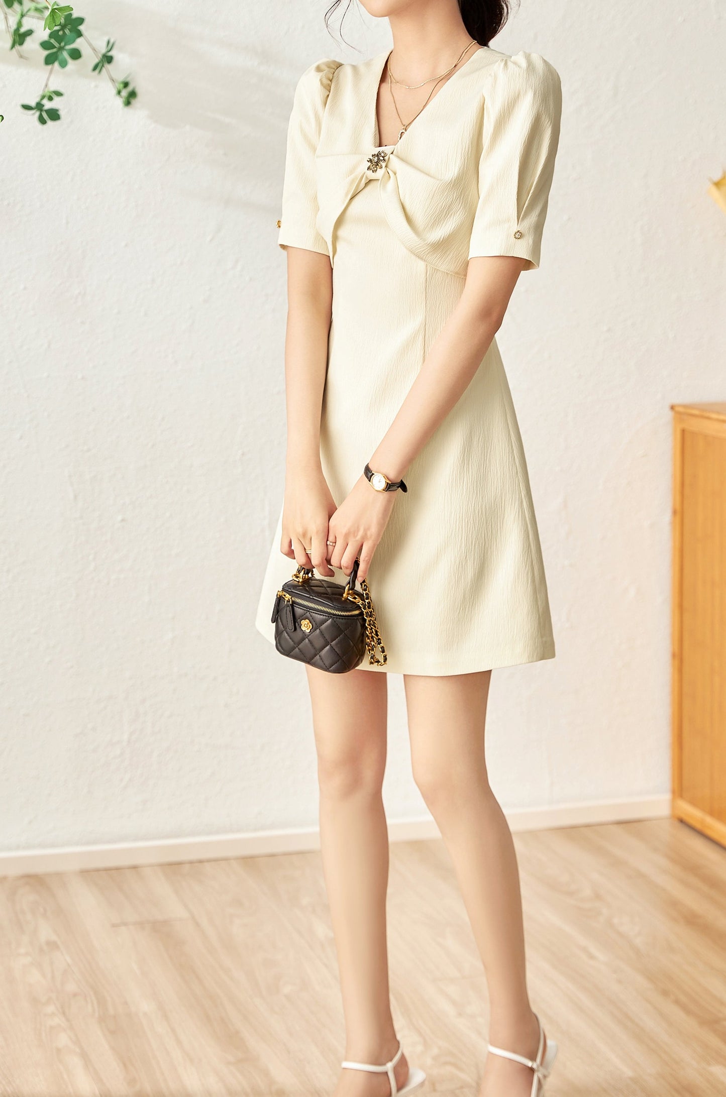 Corinne embossed jacquard mini dress