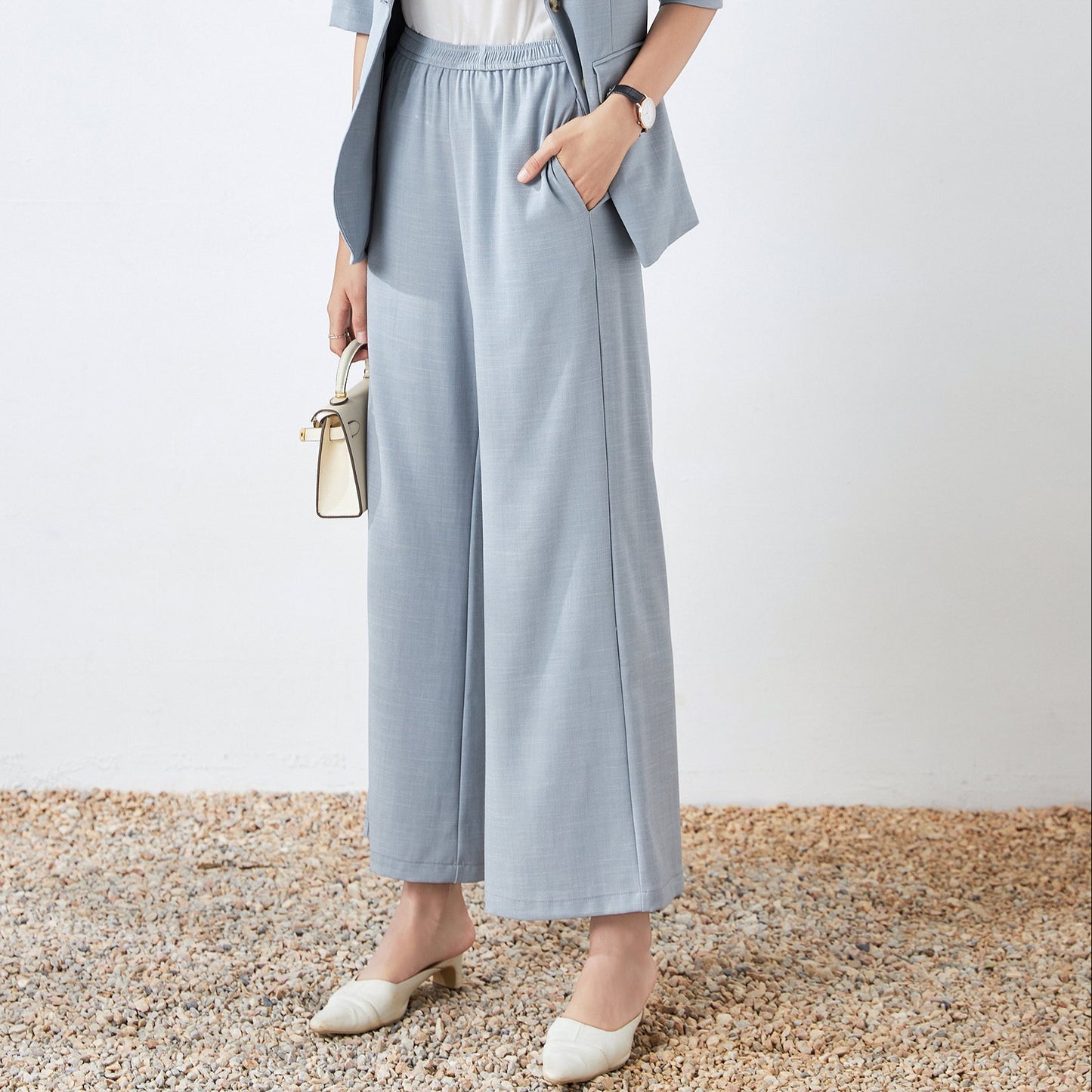 Aurore stretchable pants with elastic waist