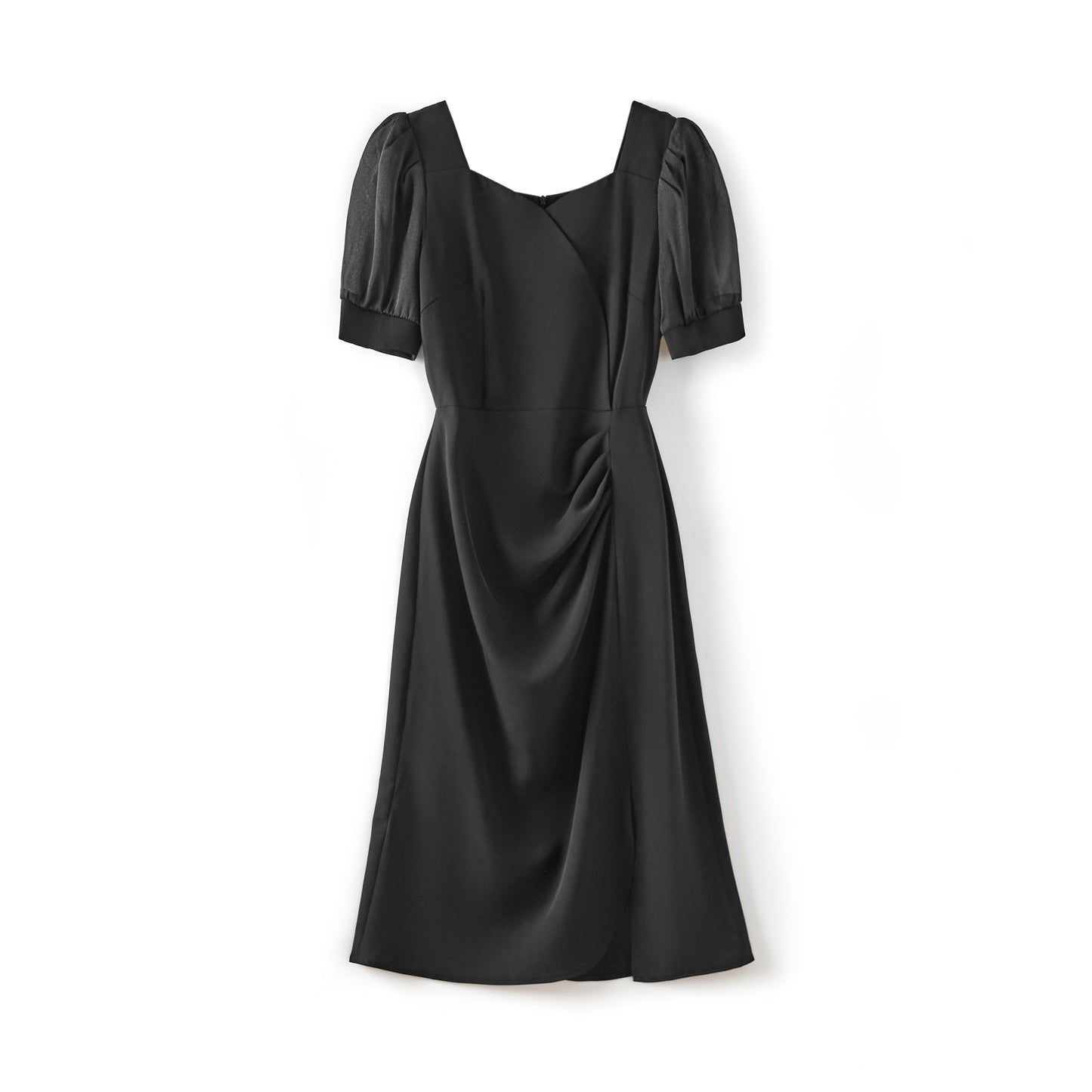 Mallory chiffon puff sleeve tulip dress
