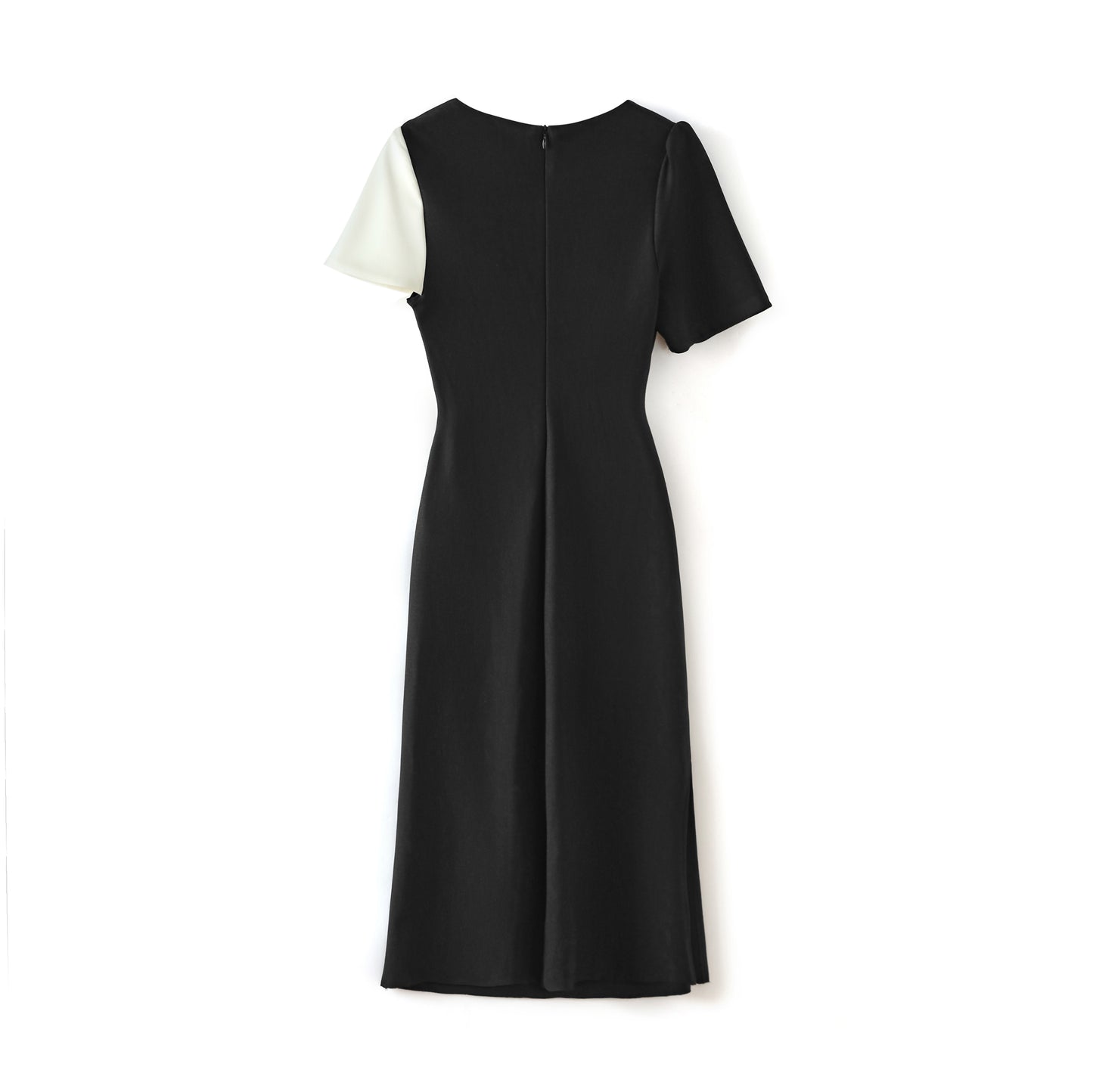 Bronya sleeve wrap front knot linen dress with side gathered waist