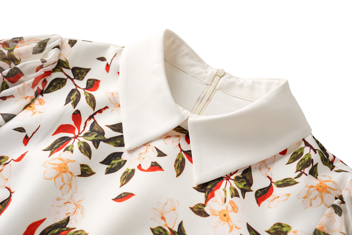 Malena printed floral collar chiffon dress
