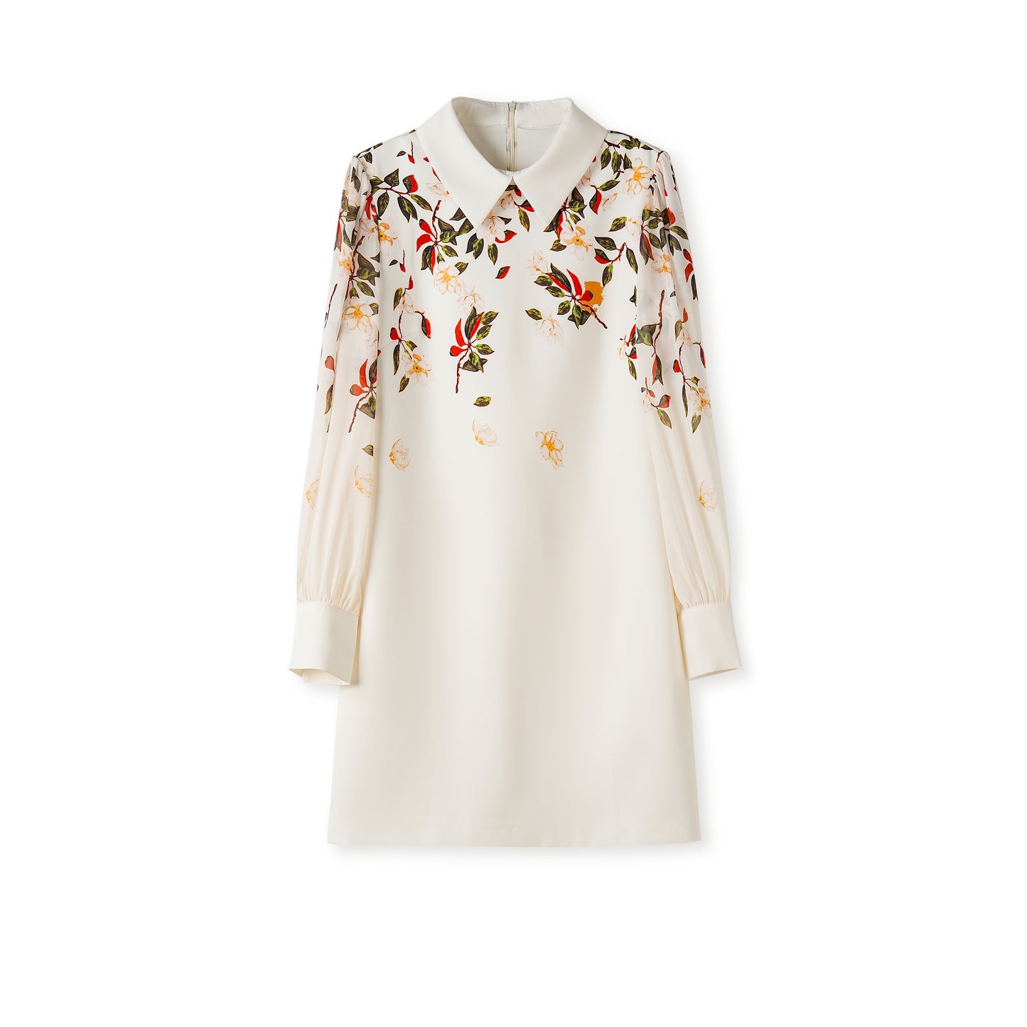 Malena printed floral collar chiffon dress