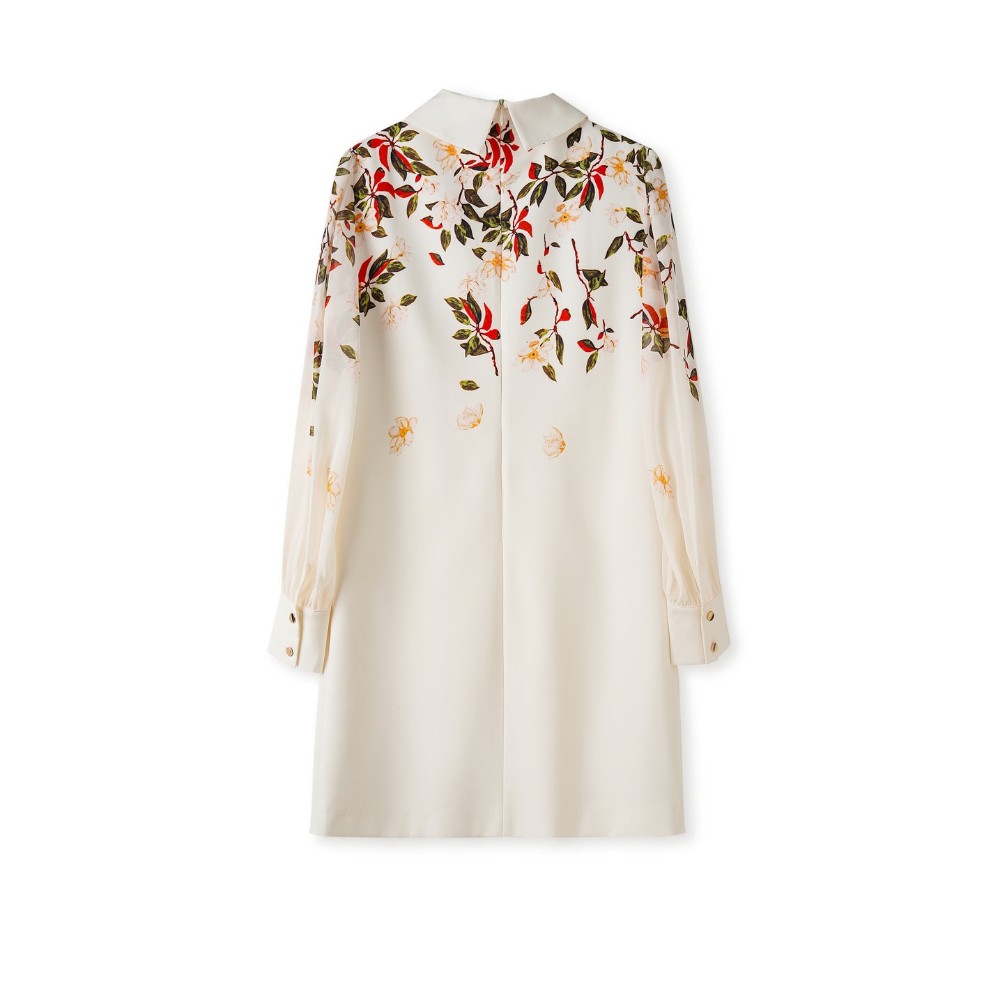 Malena printed floral collar chiffon dress