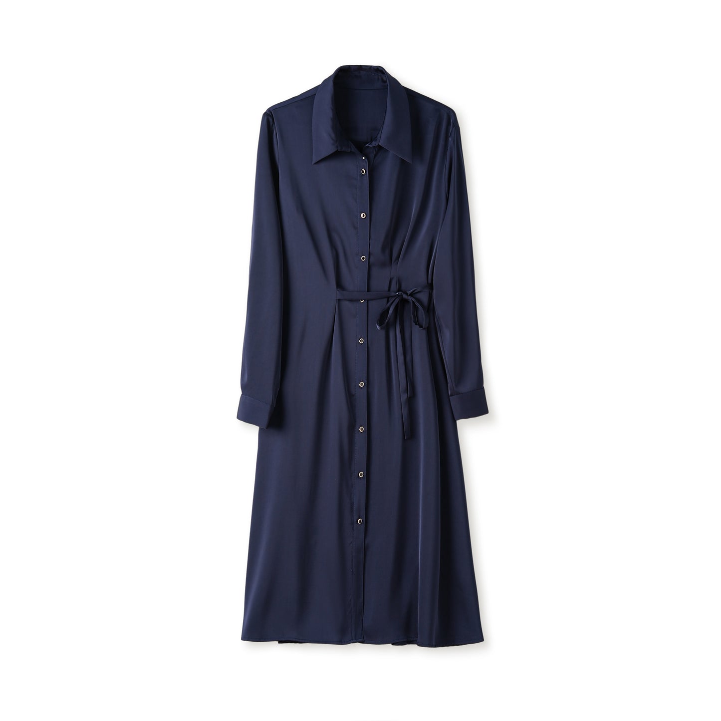 Mia button down collar shirt dress with elastic waist
