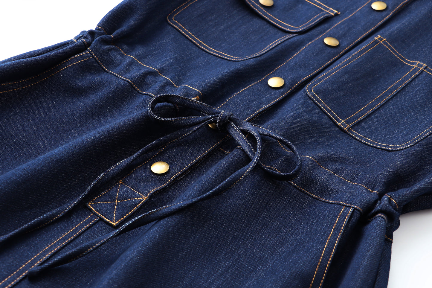 Oline denim dress with collar and pockets