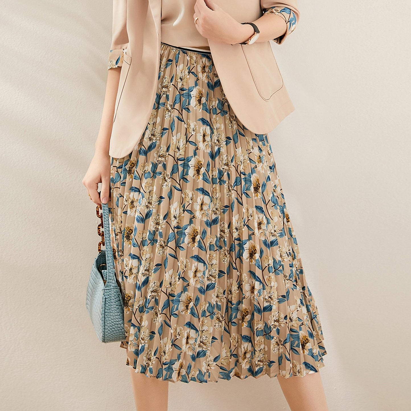 Cinzia Pleated floral skirt