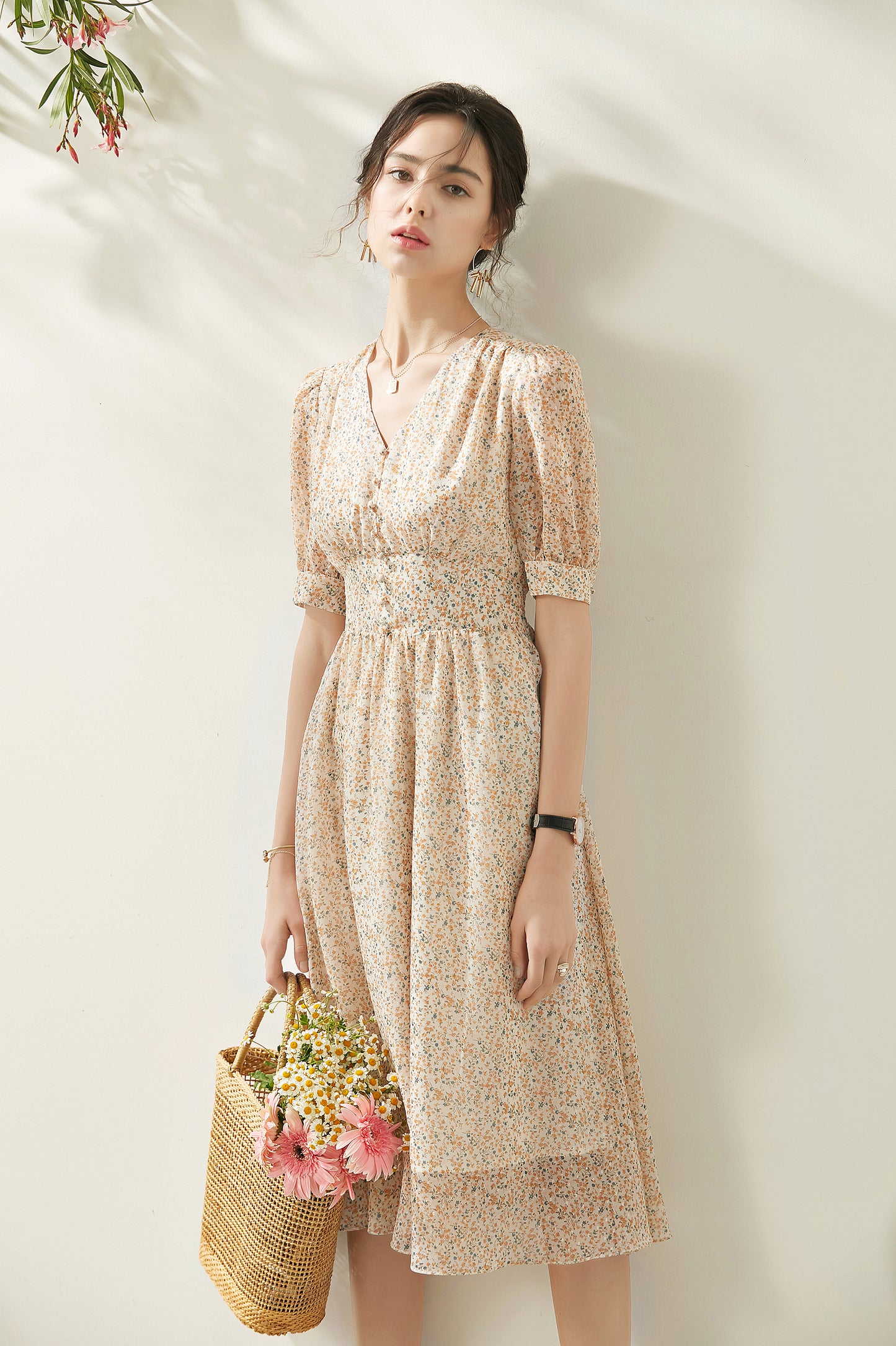 Sancia Puff sleeve floral dress
