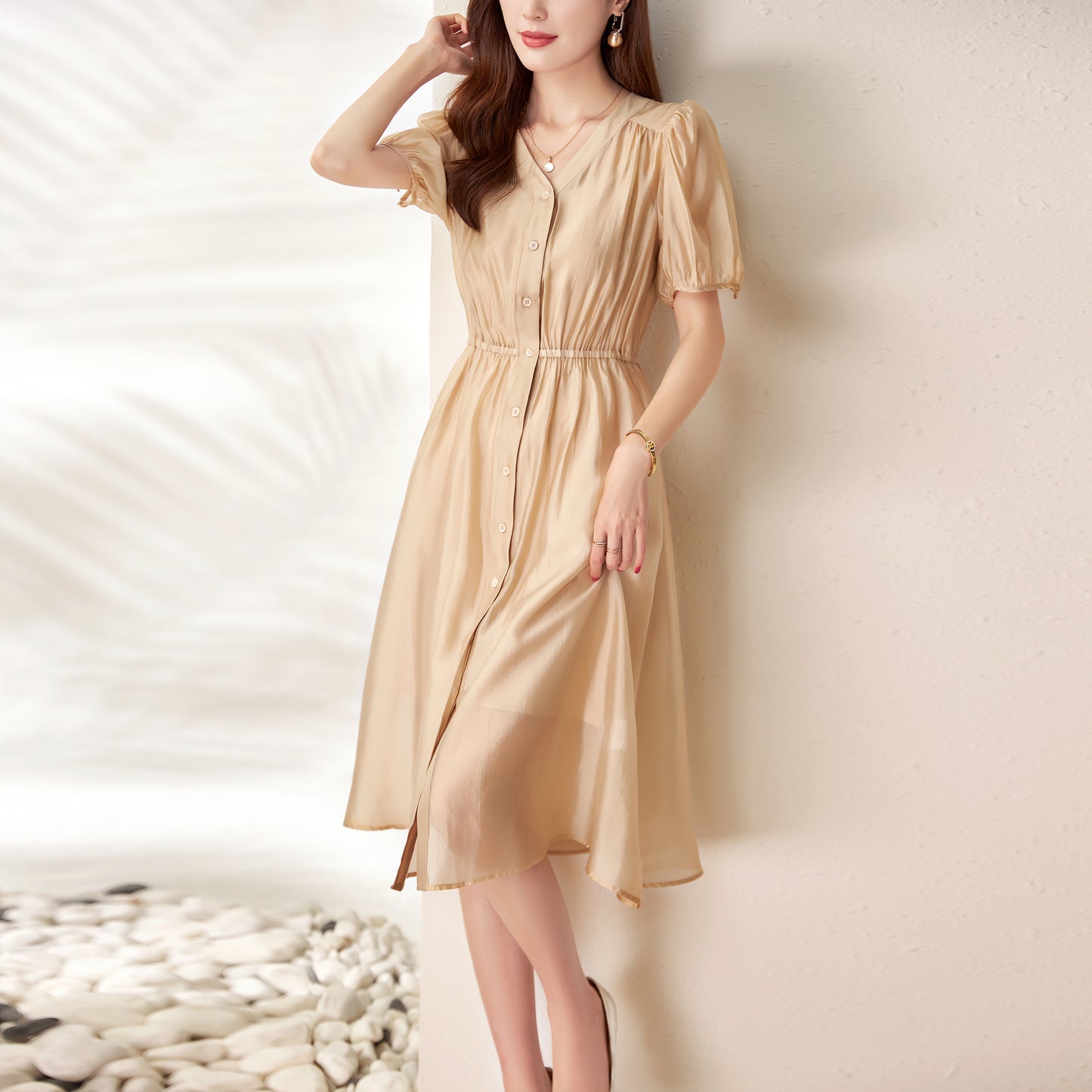 Aretha 2 piece elastic waist dress with inner strap dress