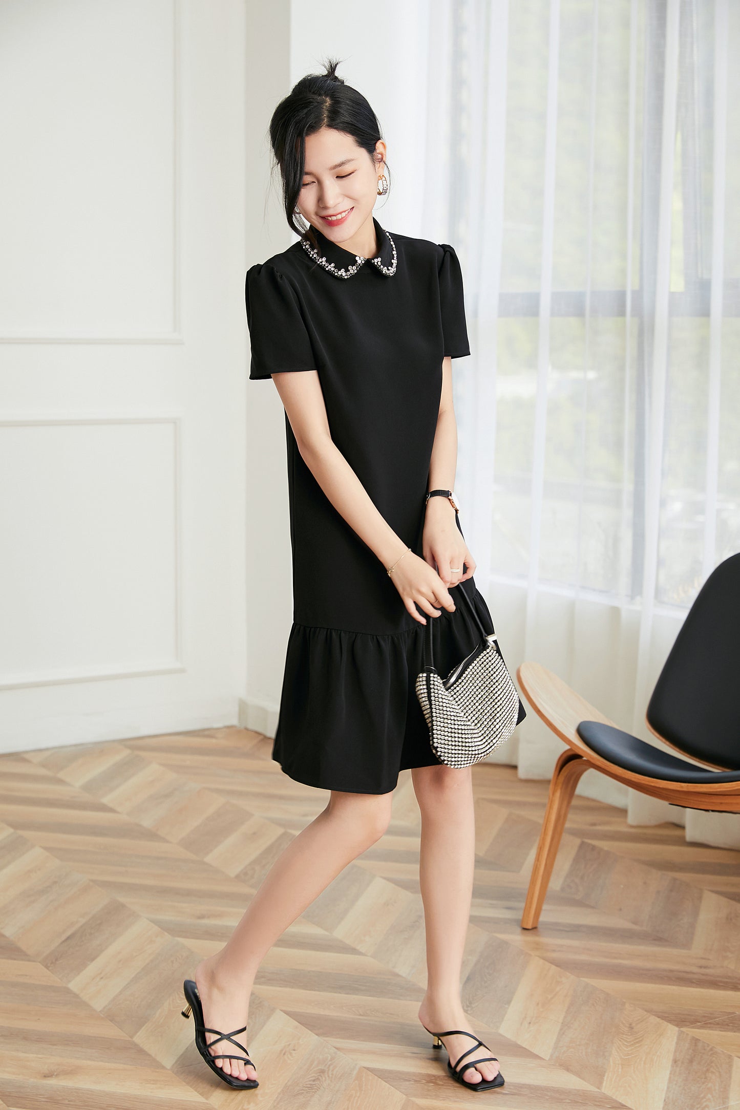 Laia crystal collar dress