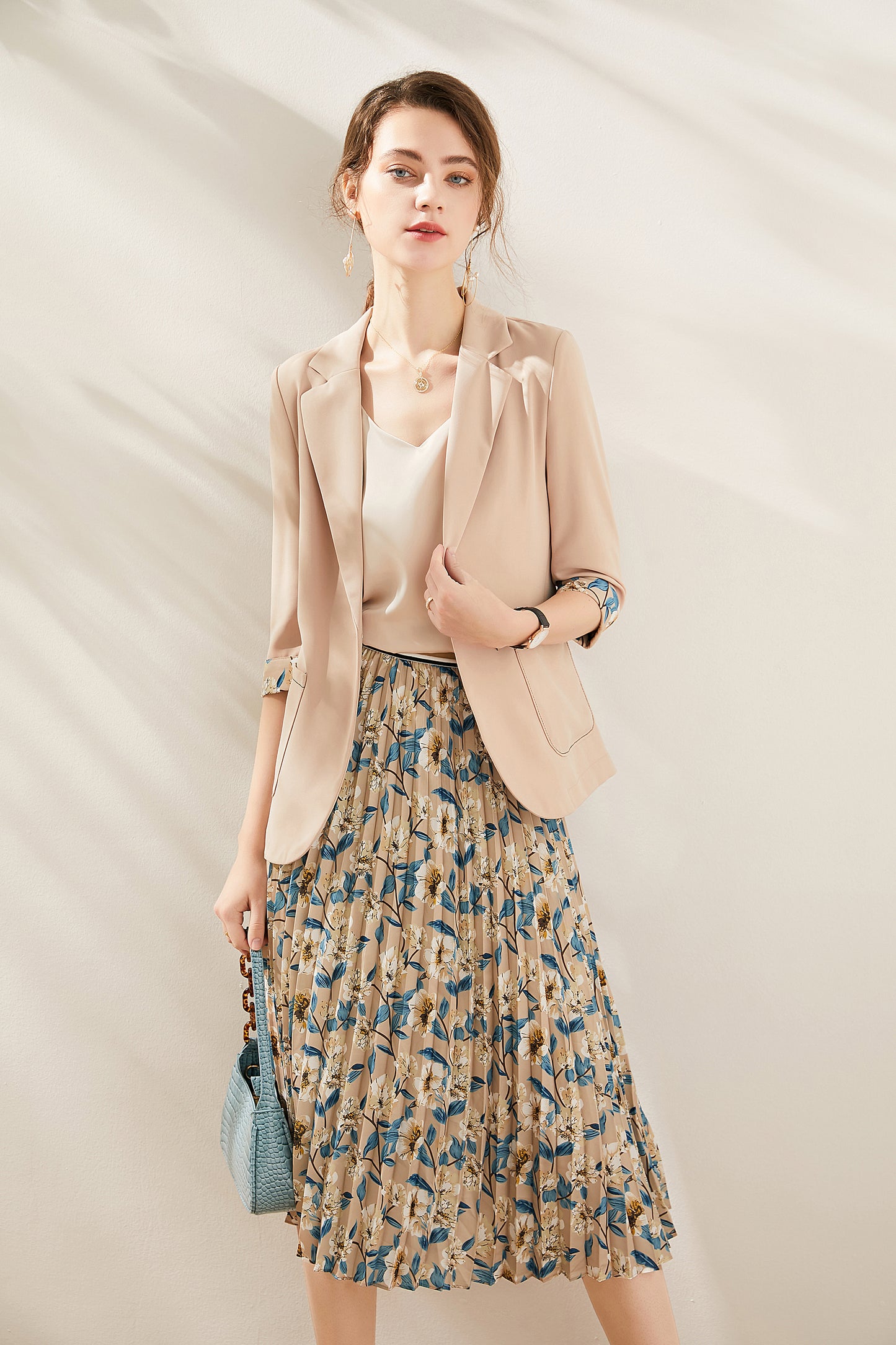 Cinzia Suit blazer with floral cuffs