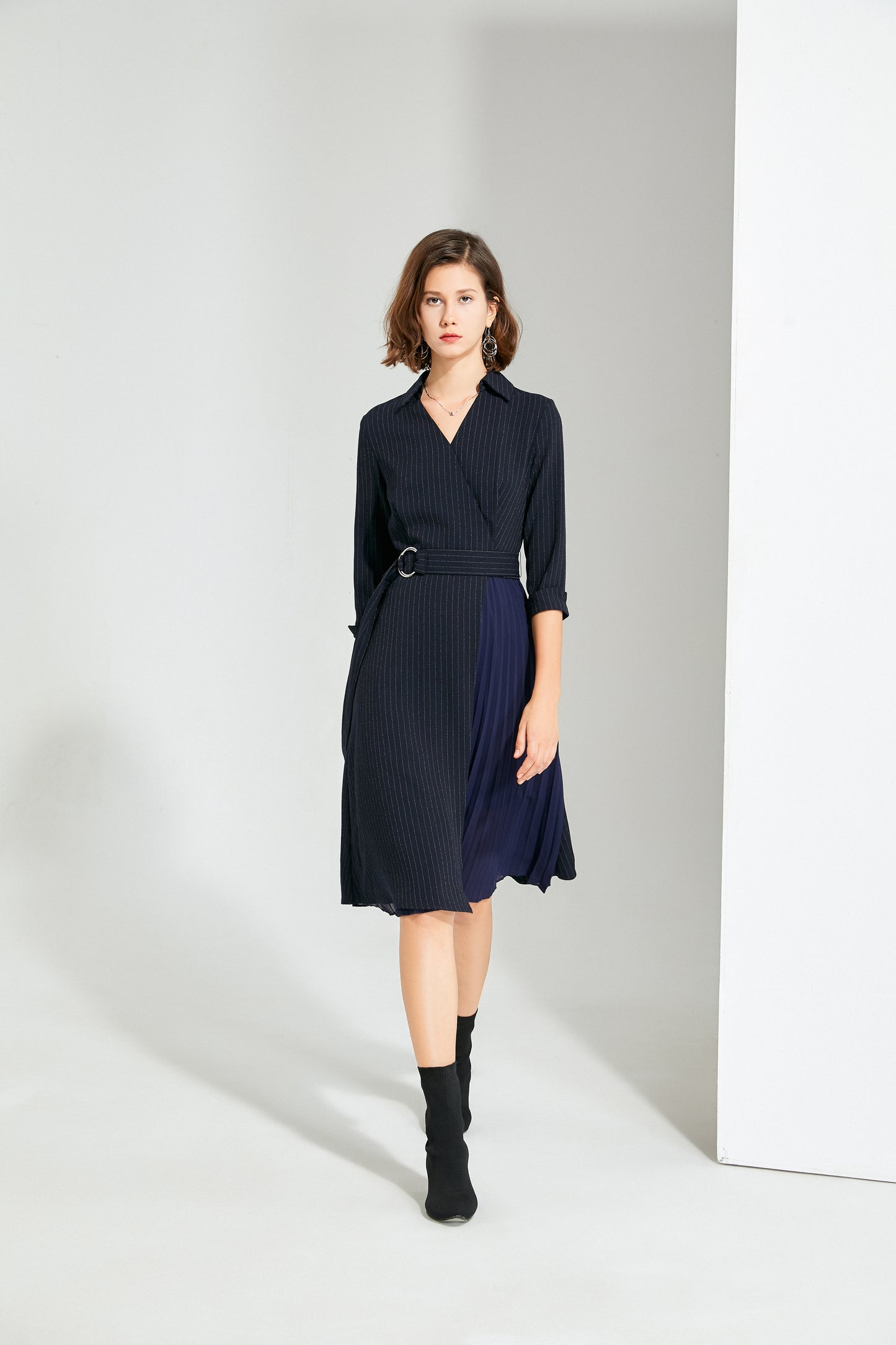 Miuccia Sash tie shirt dress