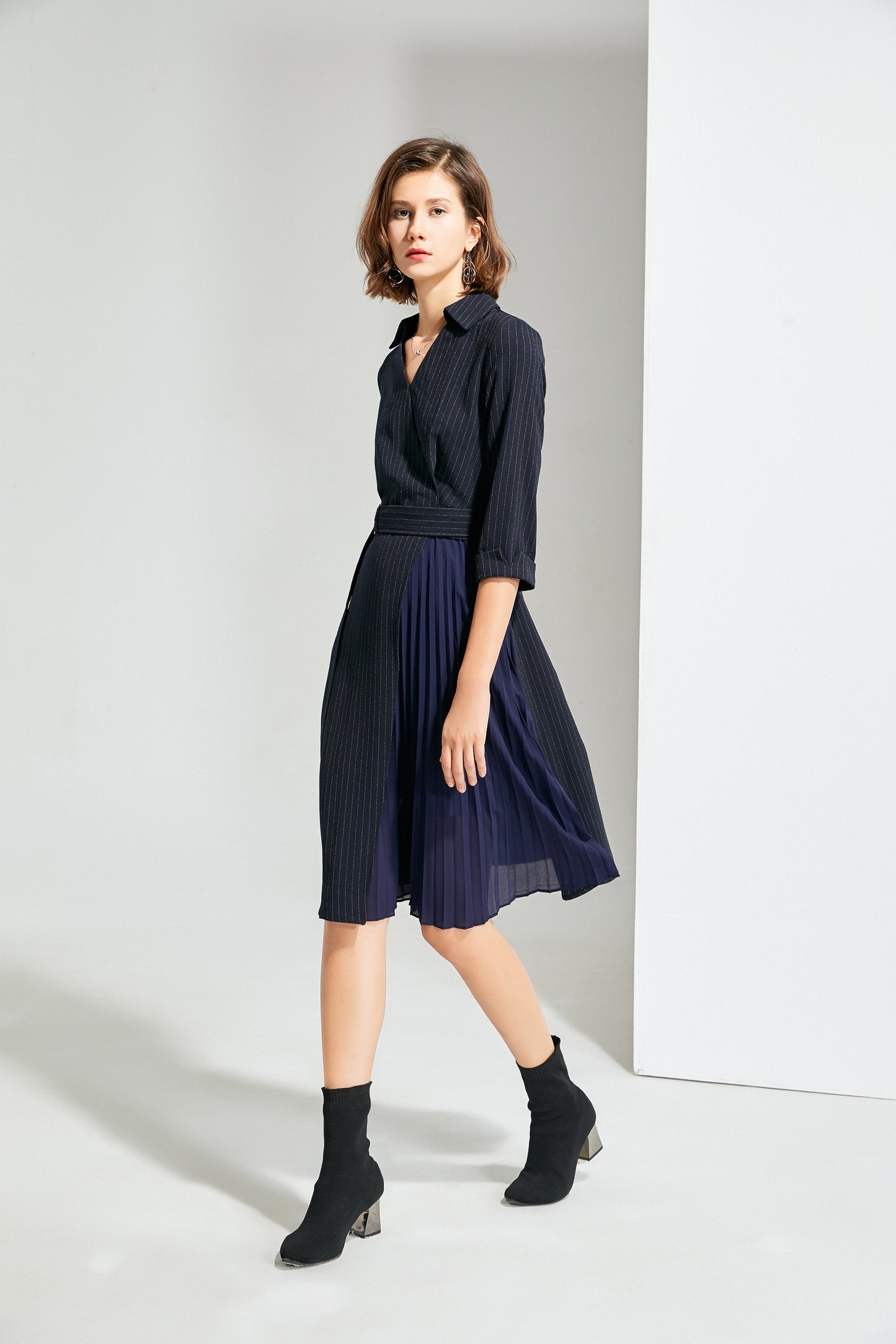 Miuccia Sash tie shirt dress