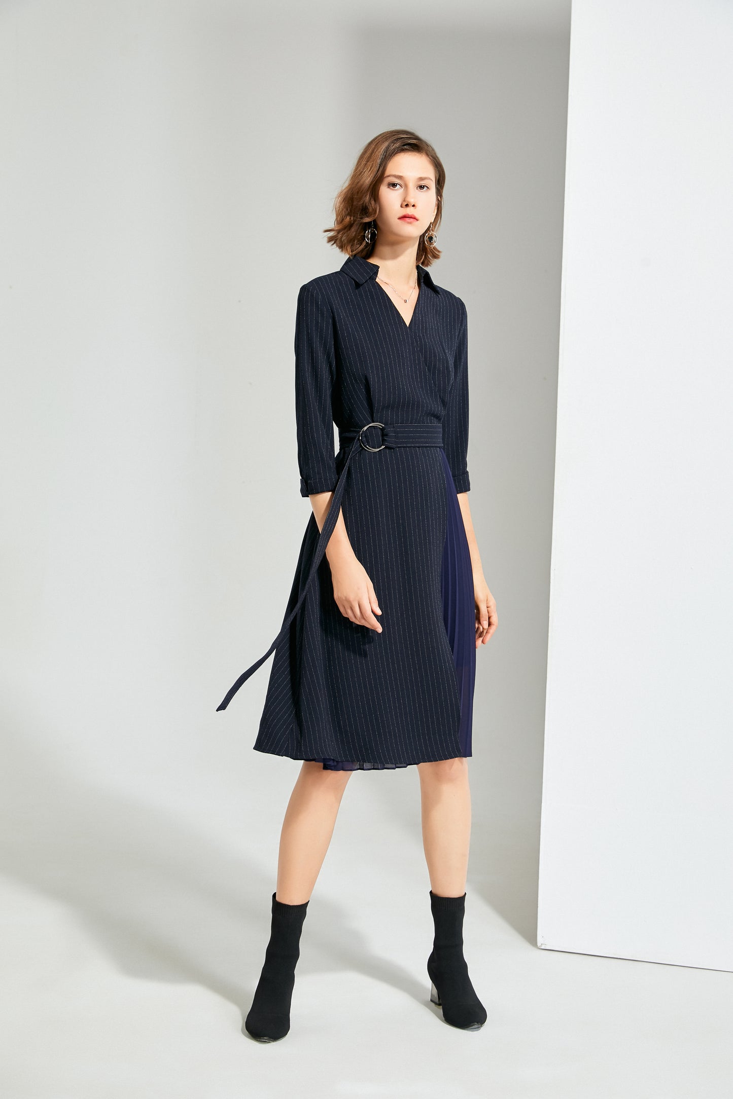 Miuccia Sash tie shirt dress