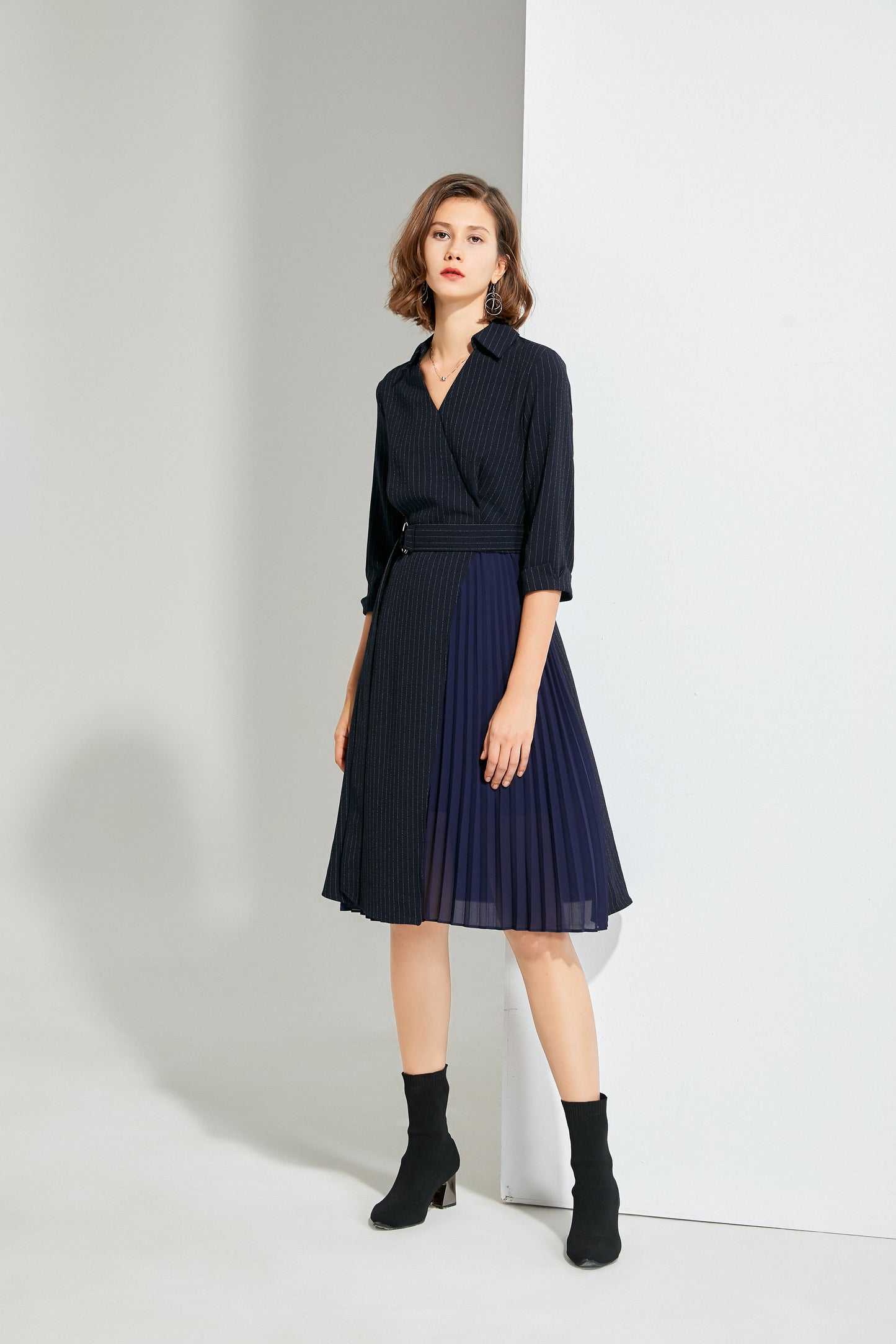 Miuccia Sash tie shirt dress