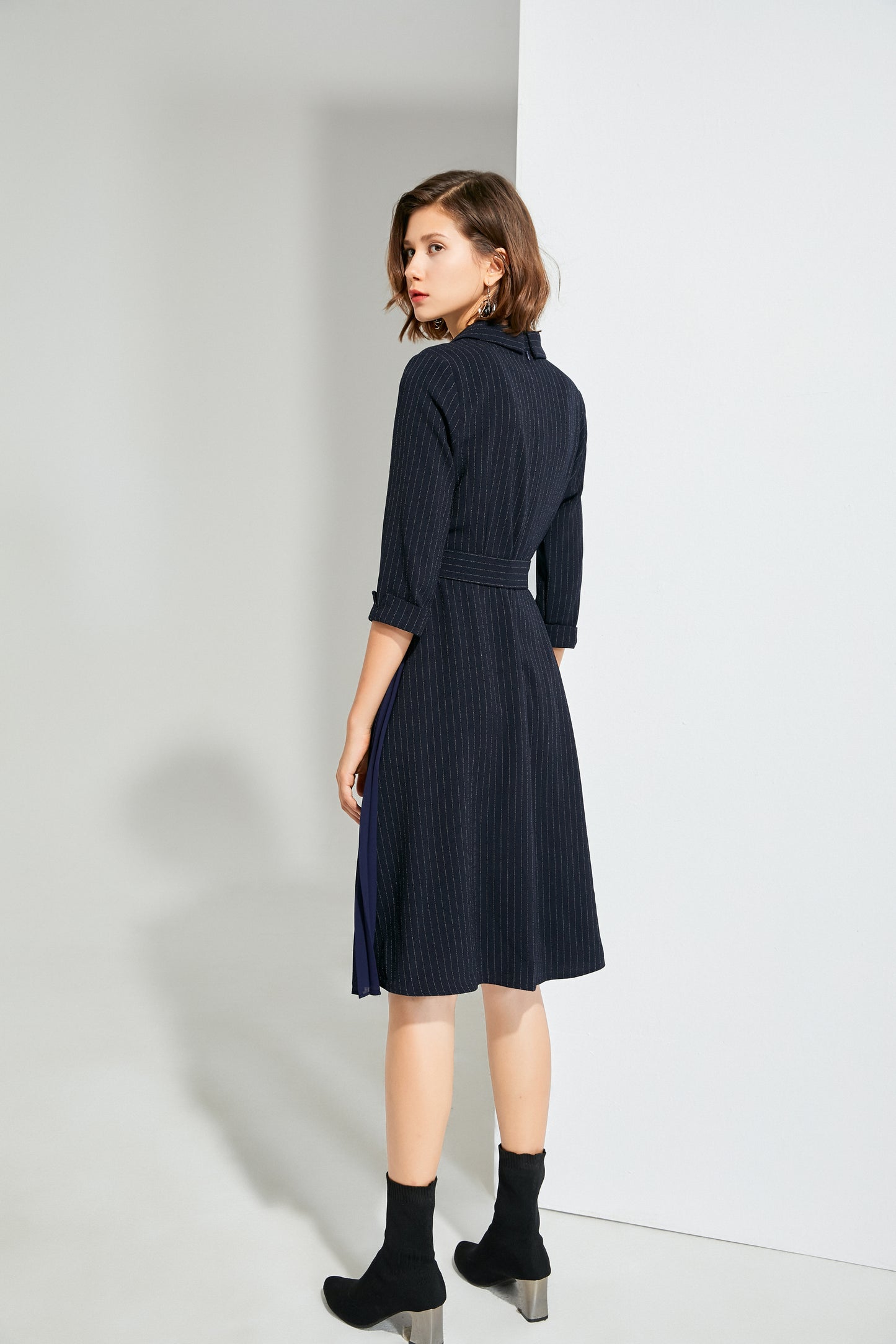 Miuccia Sash tie shirt dress