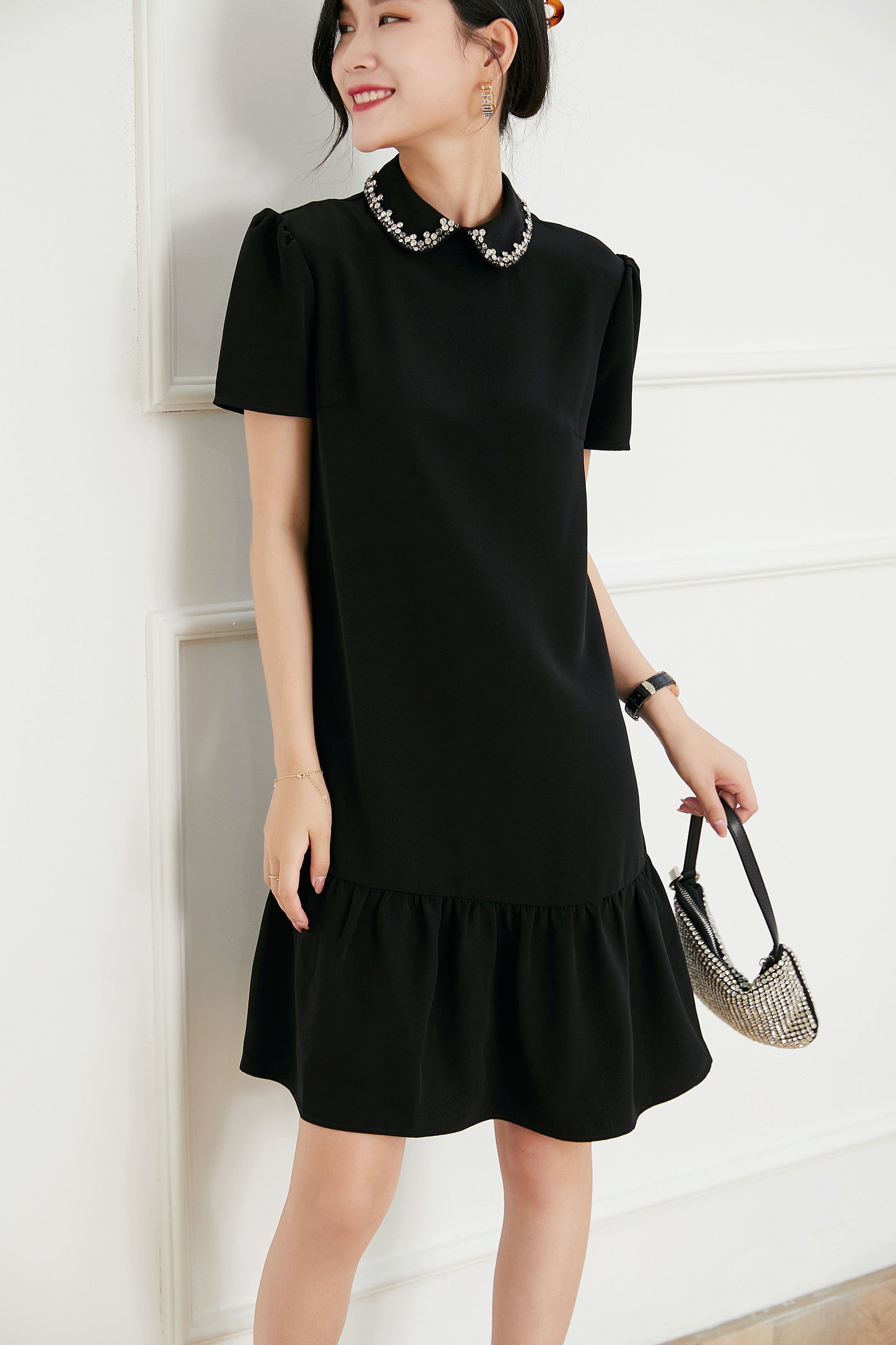 Laia crystal collar dress