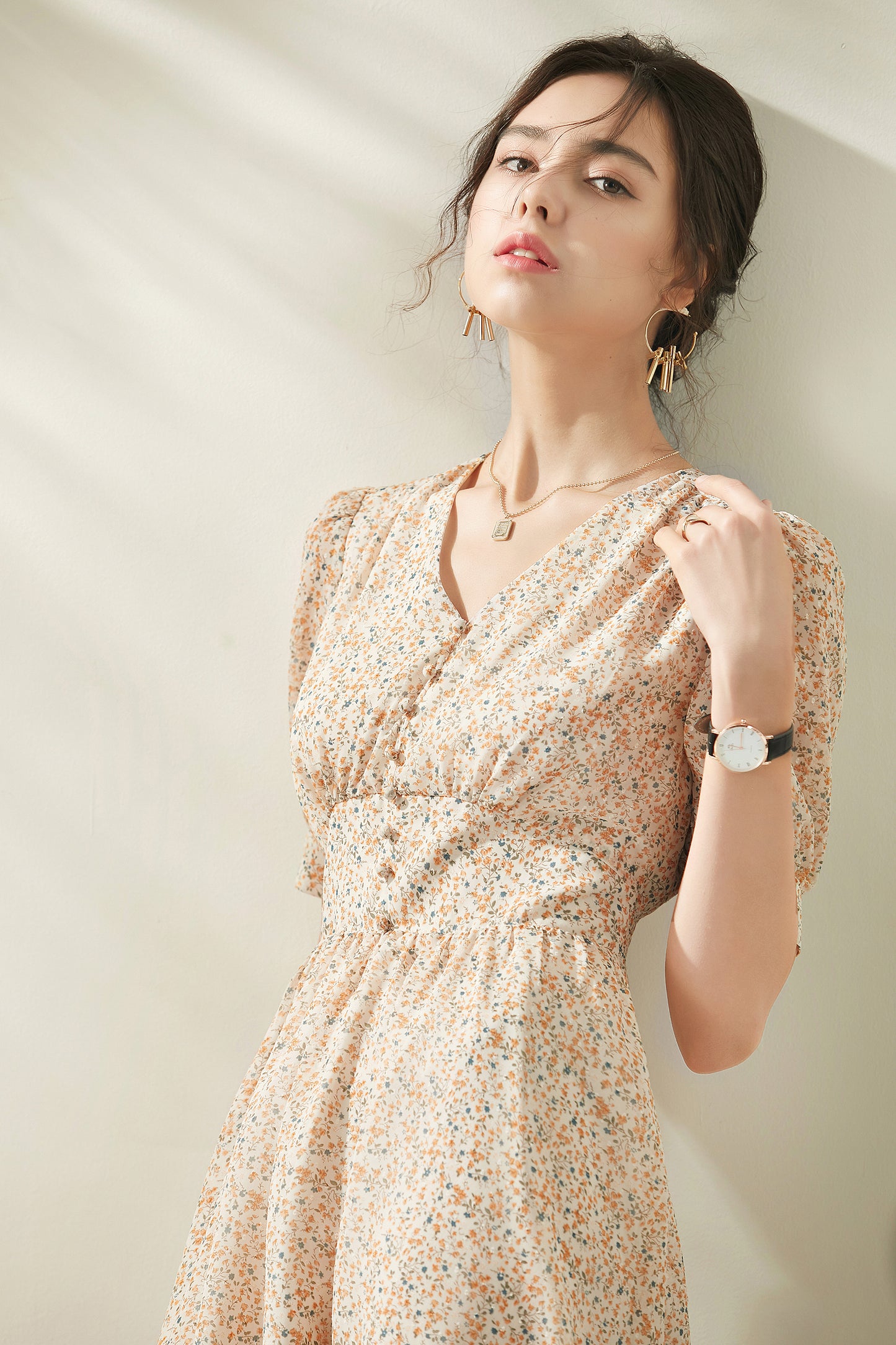 Sancia Puff sleeve floral dress