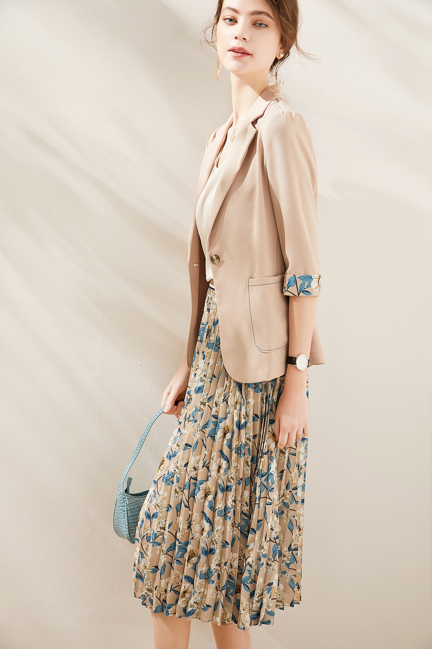 Cinzia Suit blazer with floral cuffs