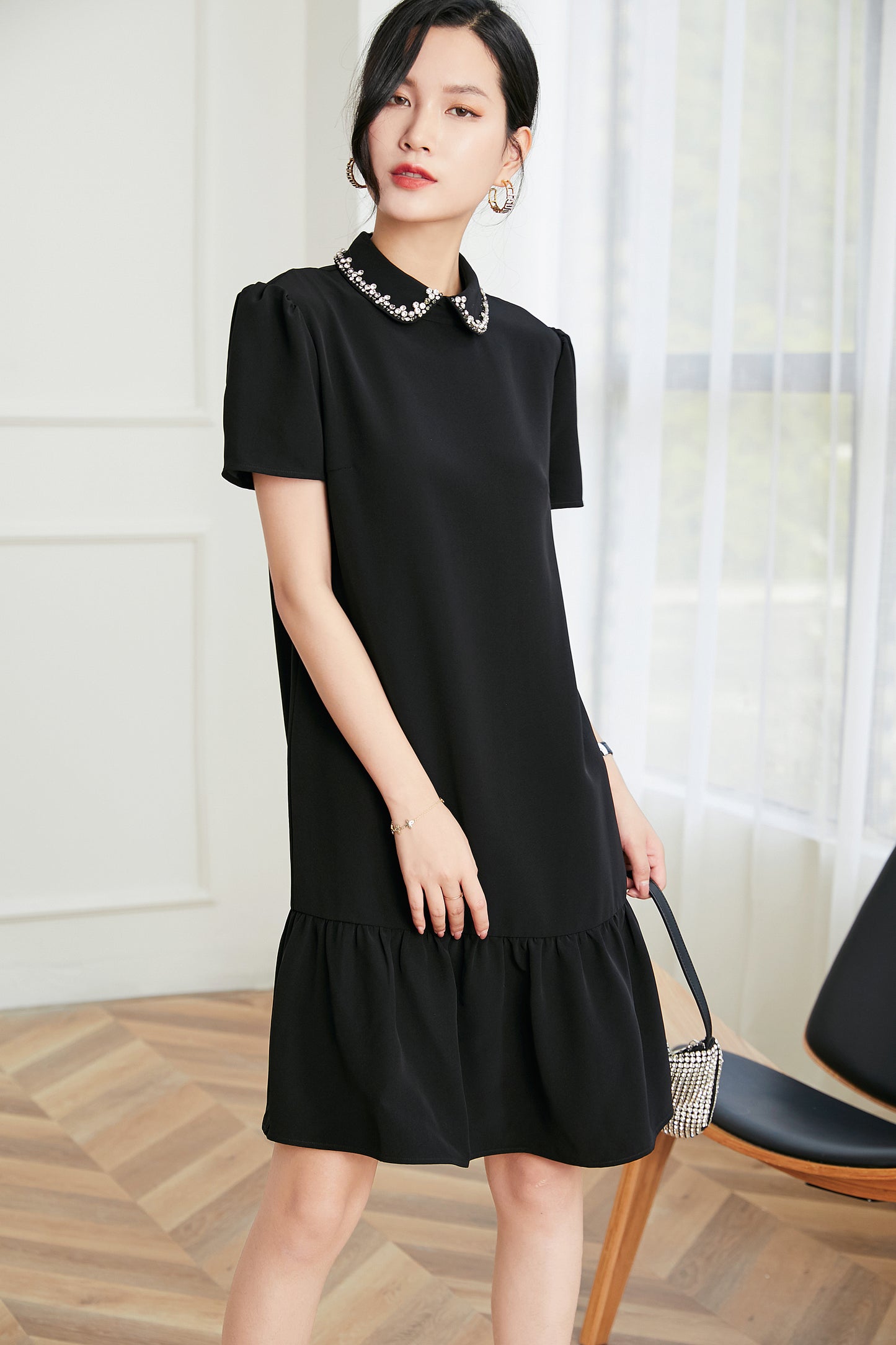 Laia crystal collar dress