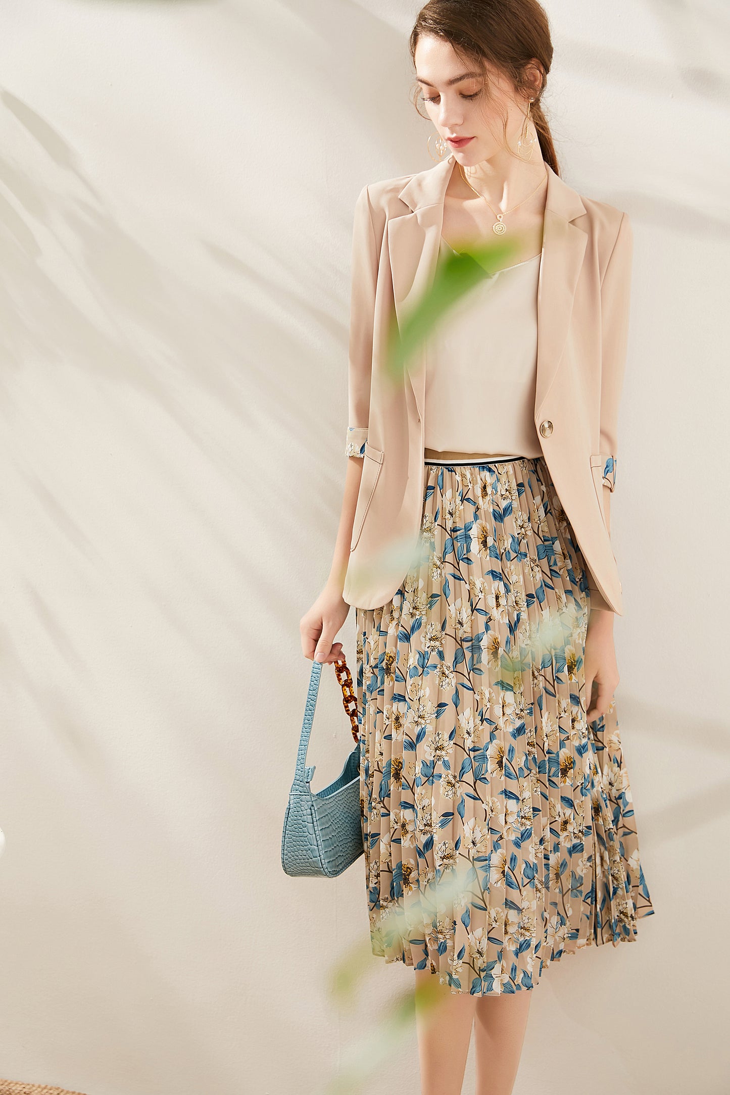 Cinzia Suit blazer with floral cuffs