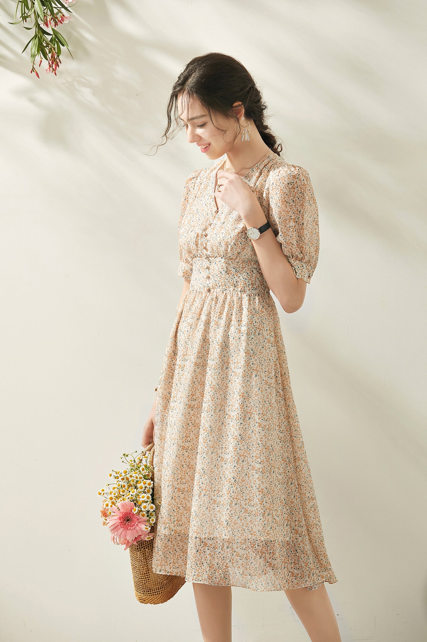Sancia Puff sleeve floral dress