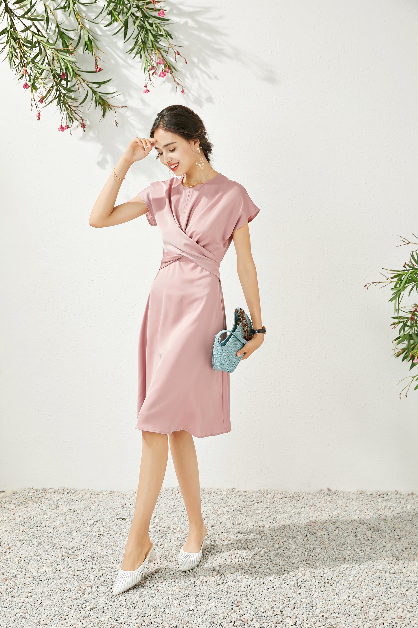 Celia knot front midi dress