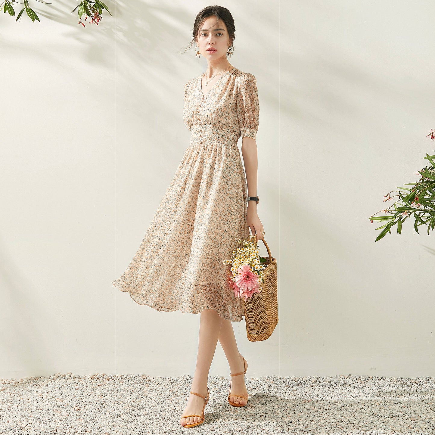 Sancia Puff sleeve floral dress