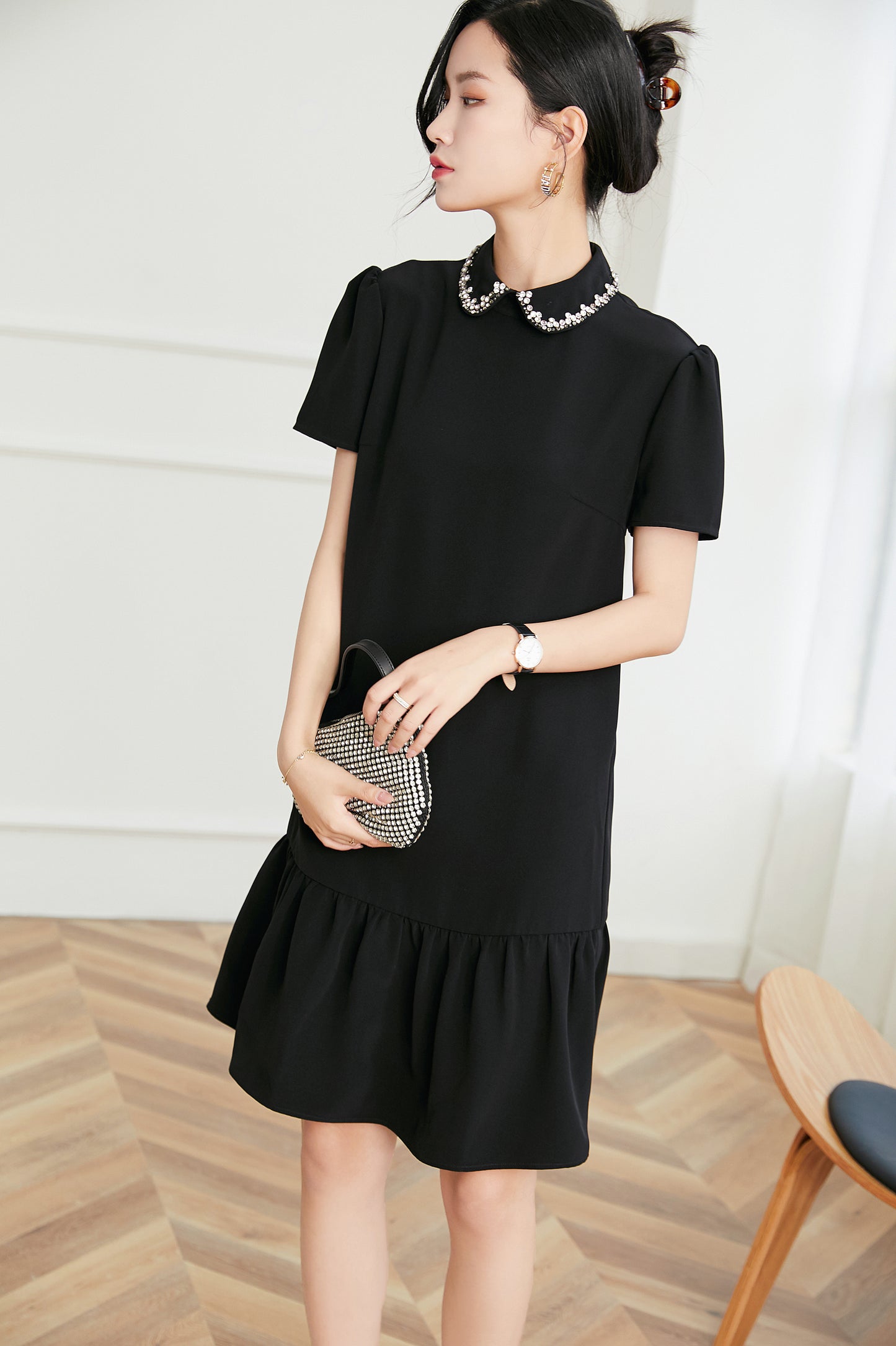 Laia crystal collar dress