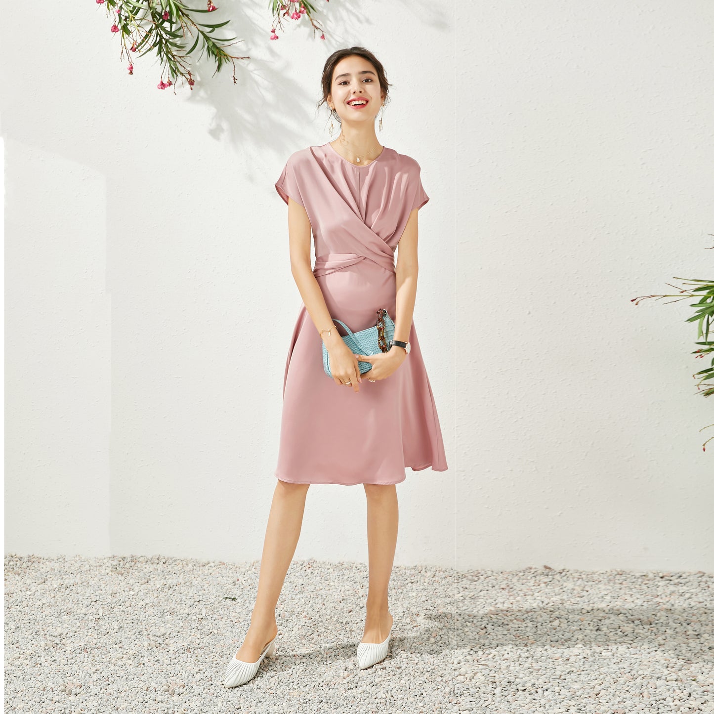 Celia knot front midi dress