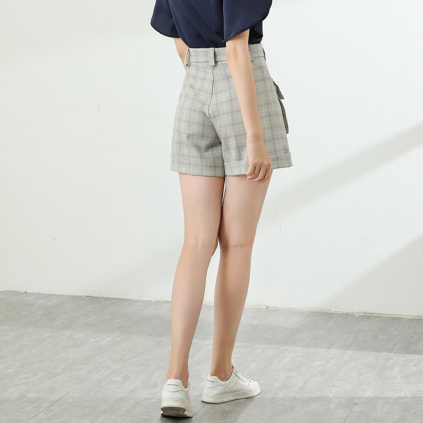 Willa checkered belt shorts