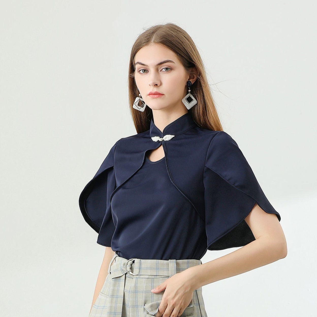 Willa puff sleeve keyhole blouse/shirt