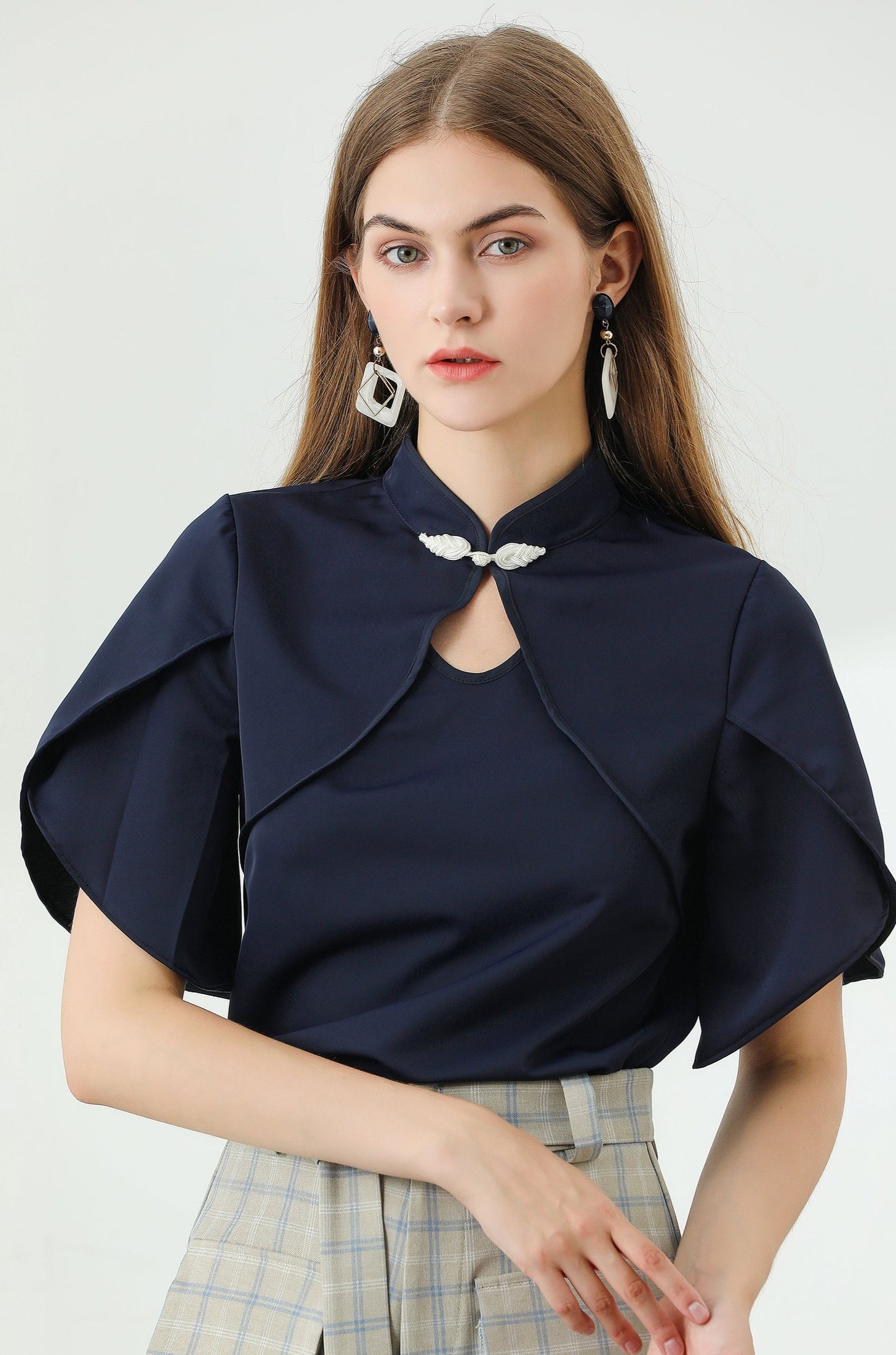 Willa puff sleeve keyhole blouse/shirt