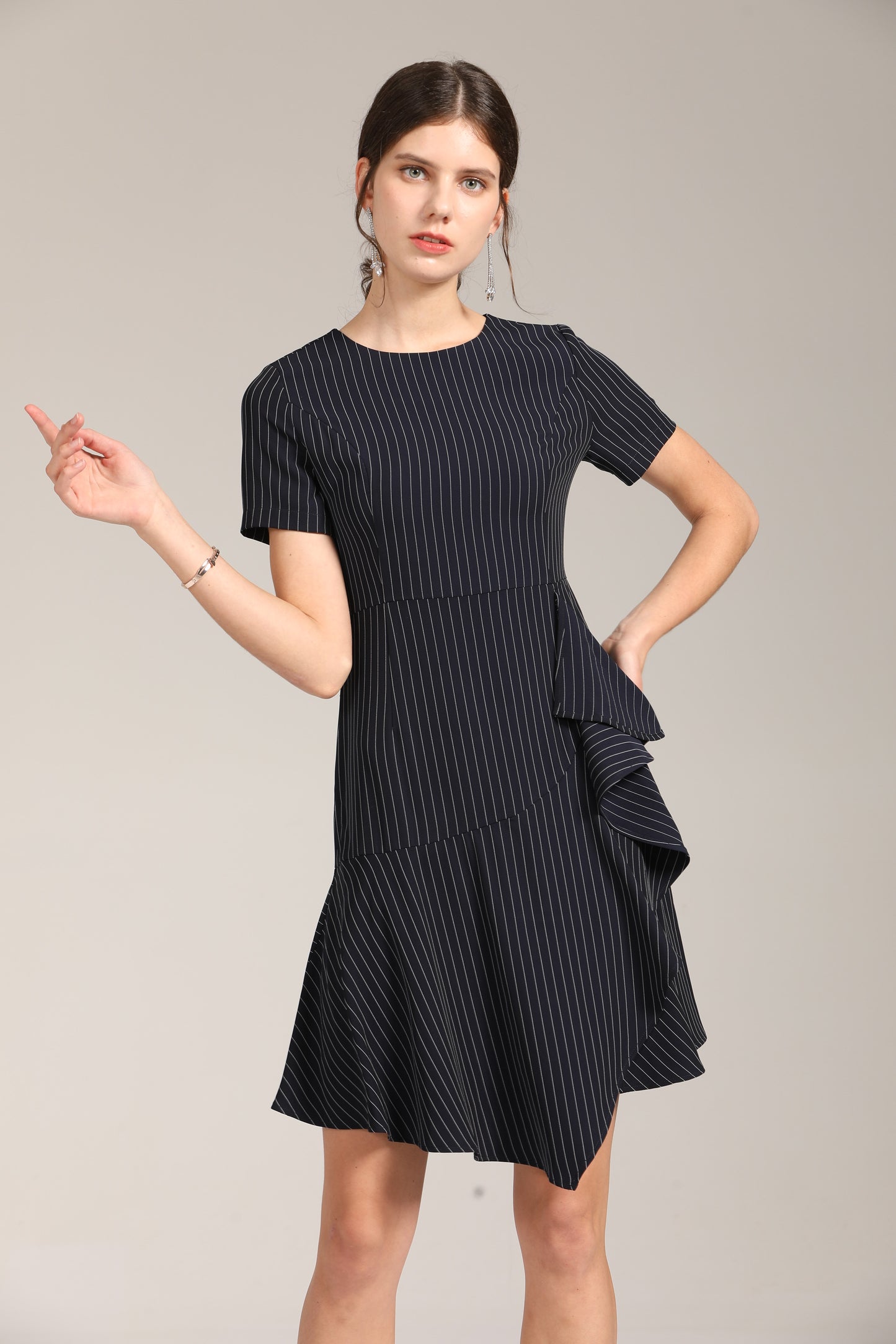 Livia Pinstripe layered dress