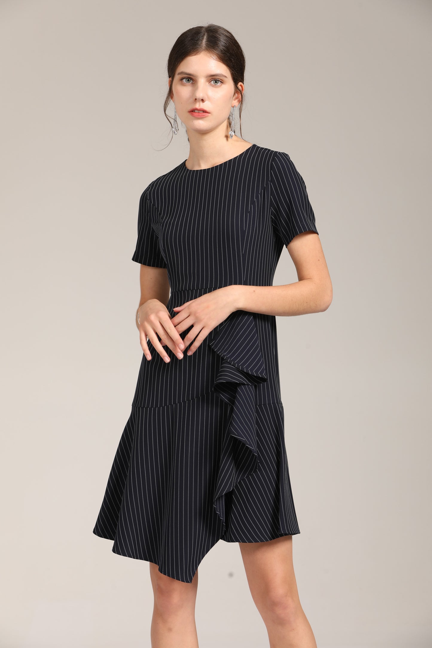 Livia Pinstripe layered dress