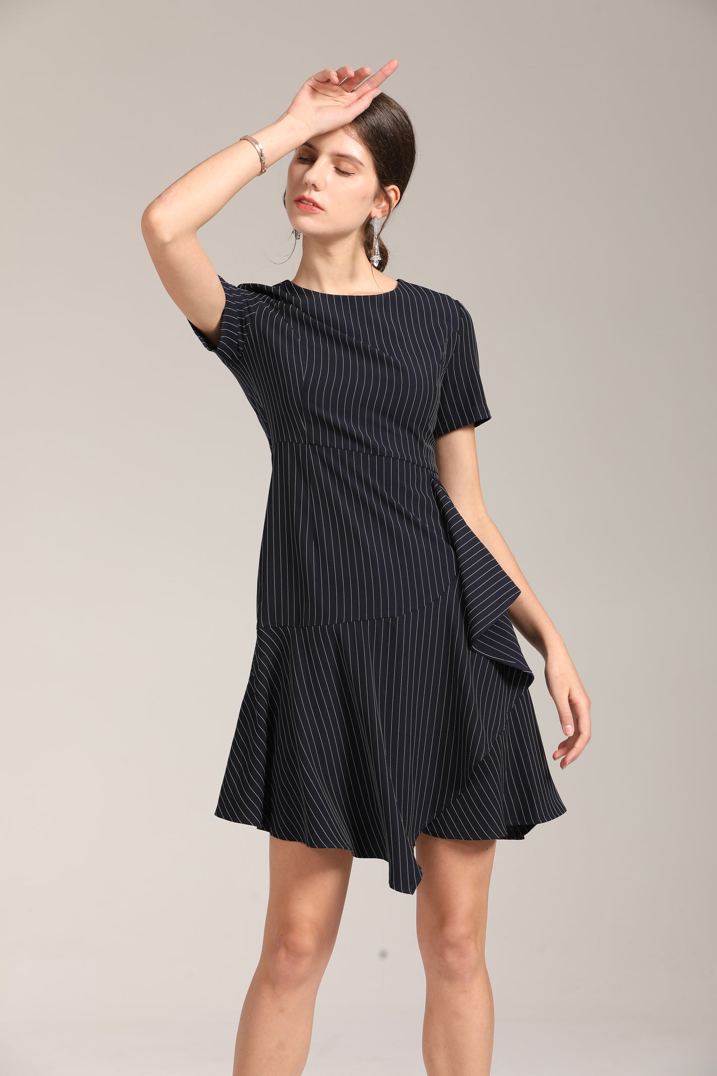 Livia Pinstripe layered dress
