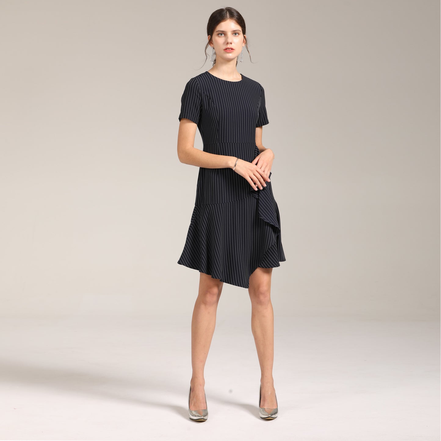 Livia Pinstripe layered dress
