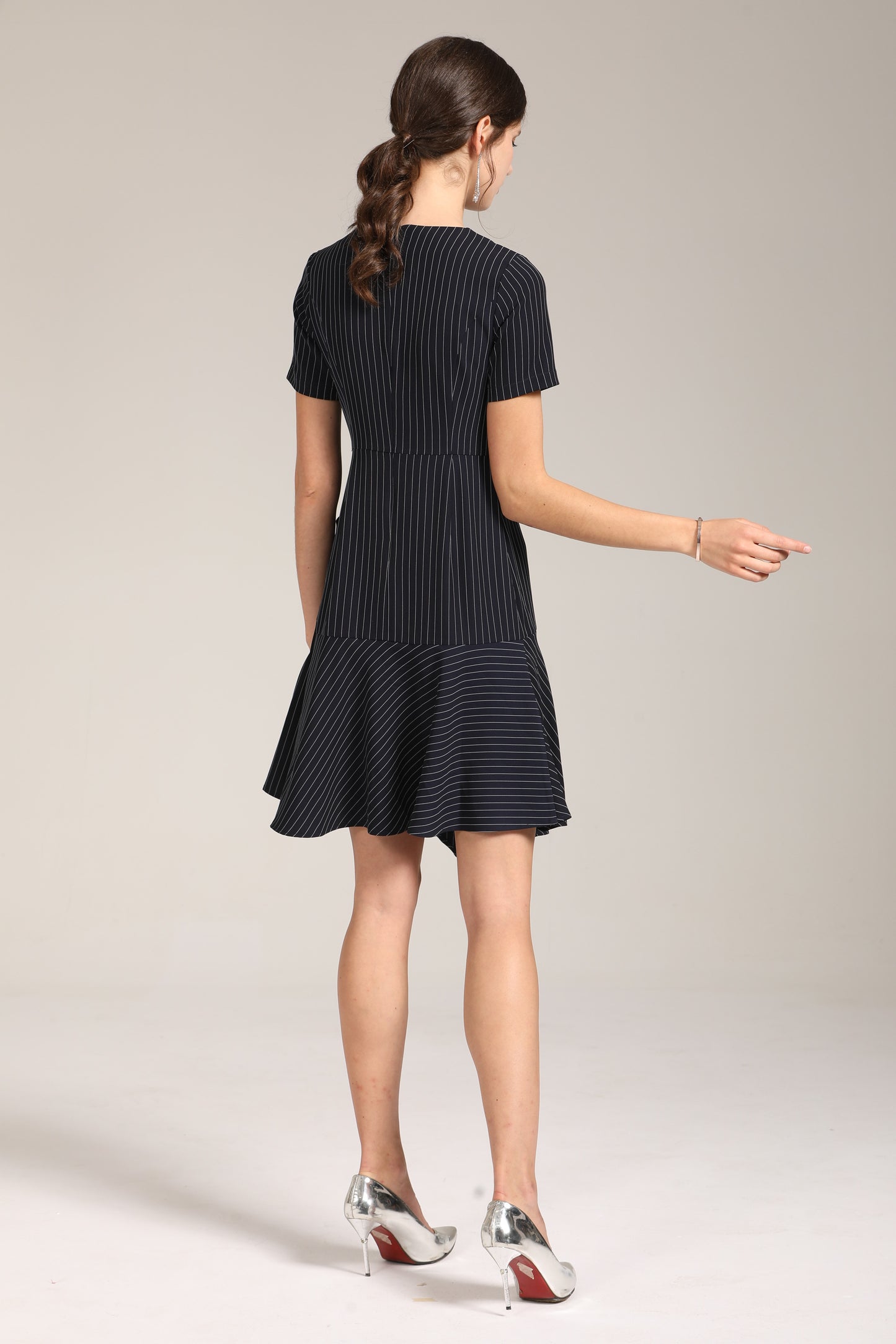 Livia Pinstripe layered dress