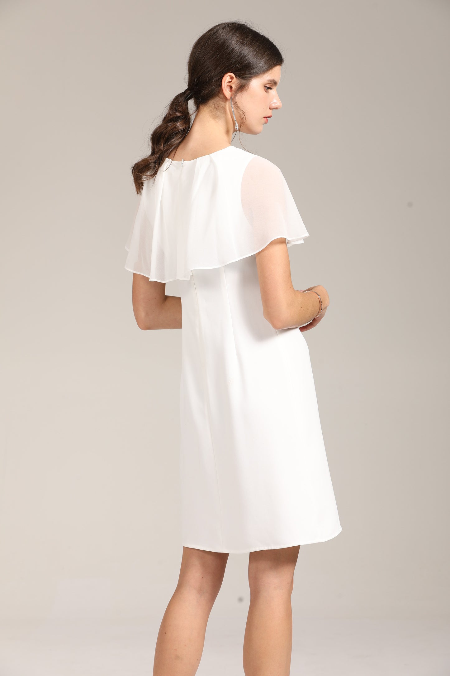 Penina Chiffon cape overlay midi dress