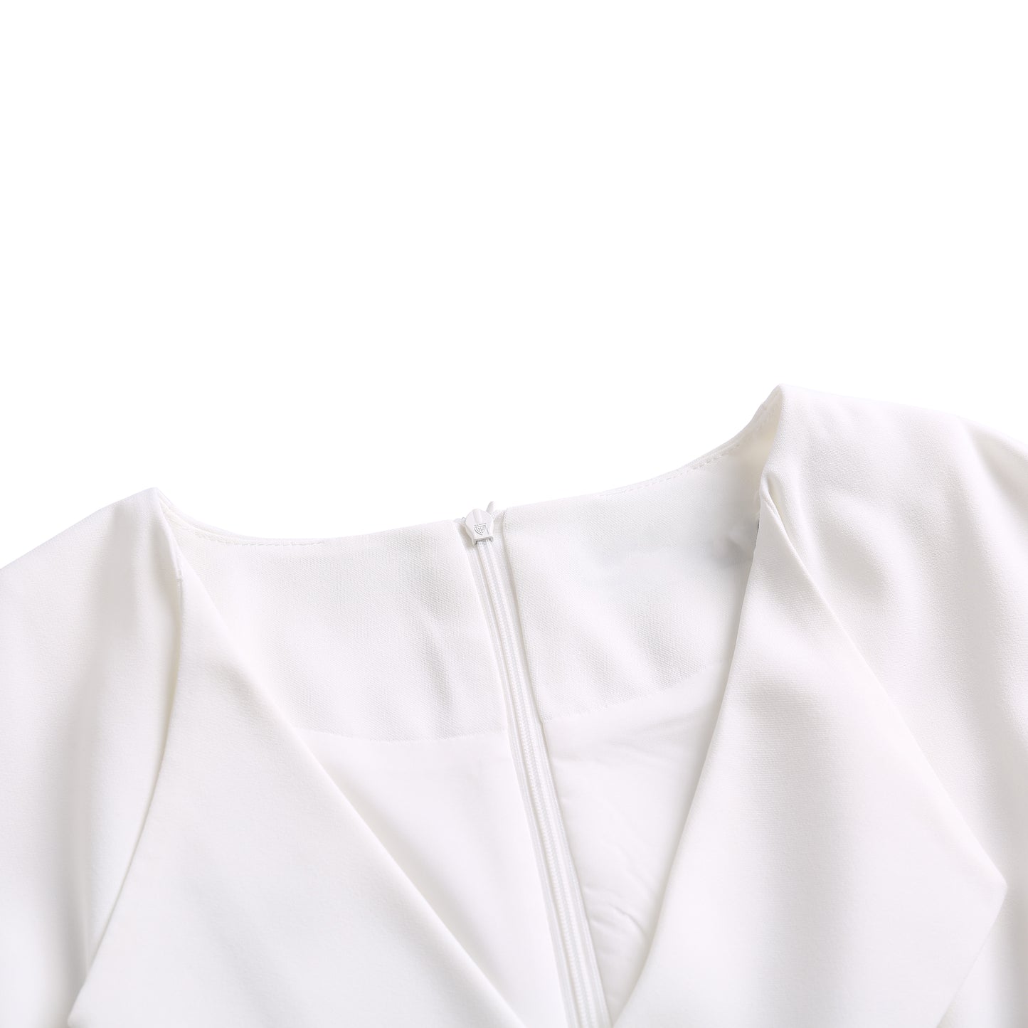 Irina double breasted dress with mesh puff sleeve