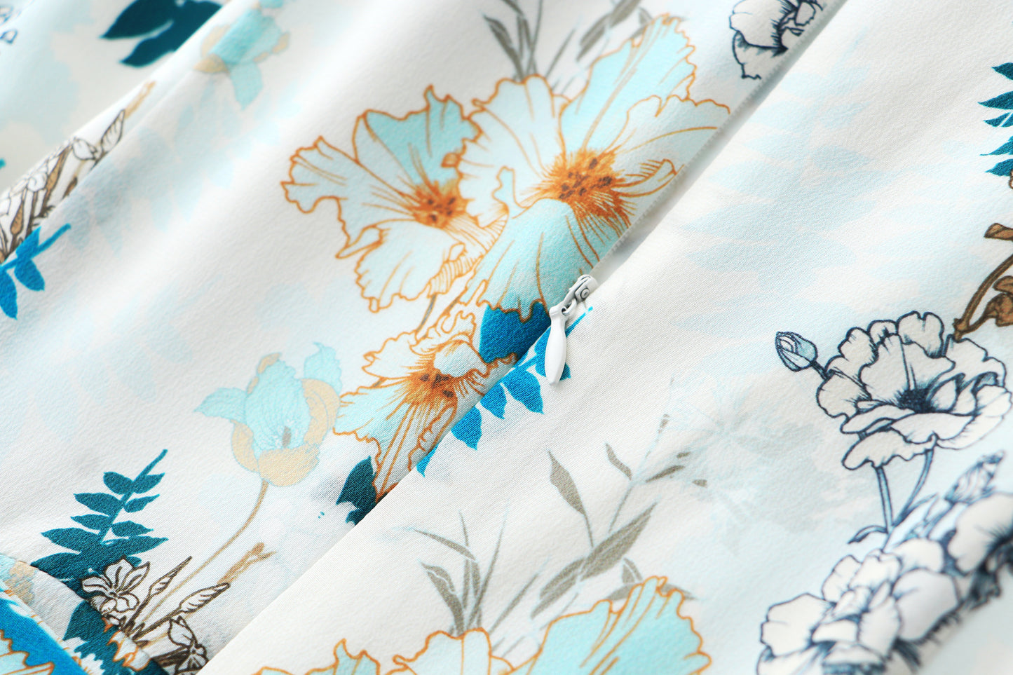 Torill pure silk floral dress with waist belt