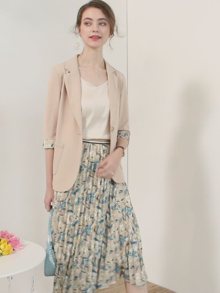 Patterned skirt outlet blazer