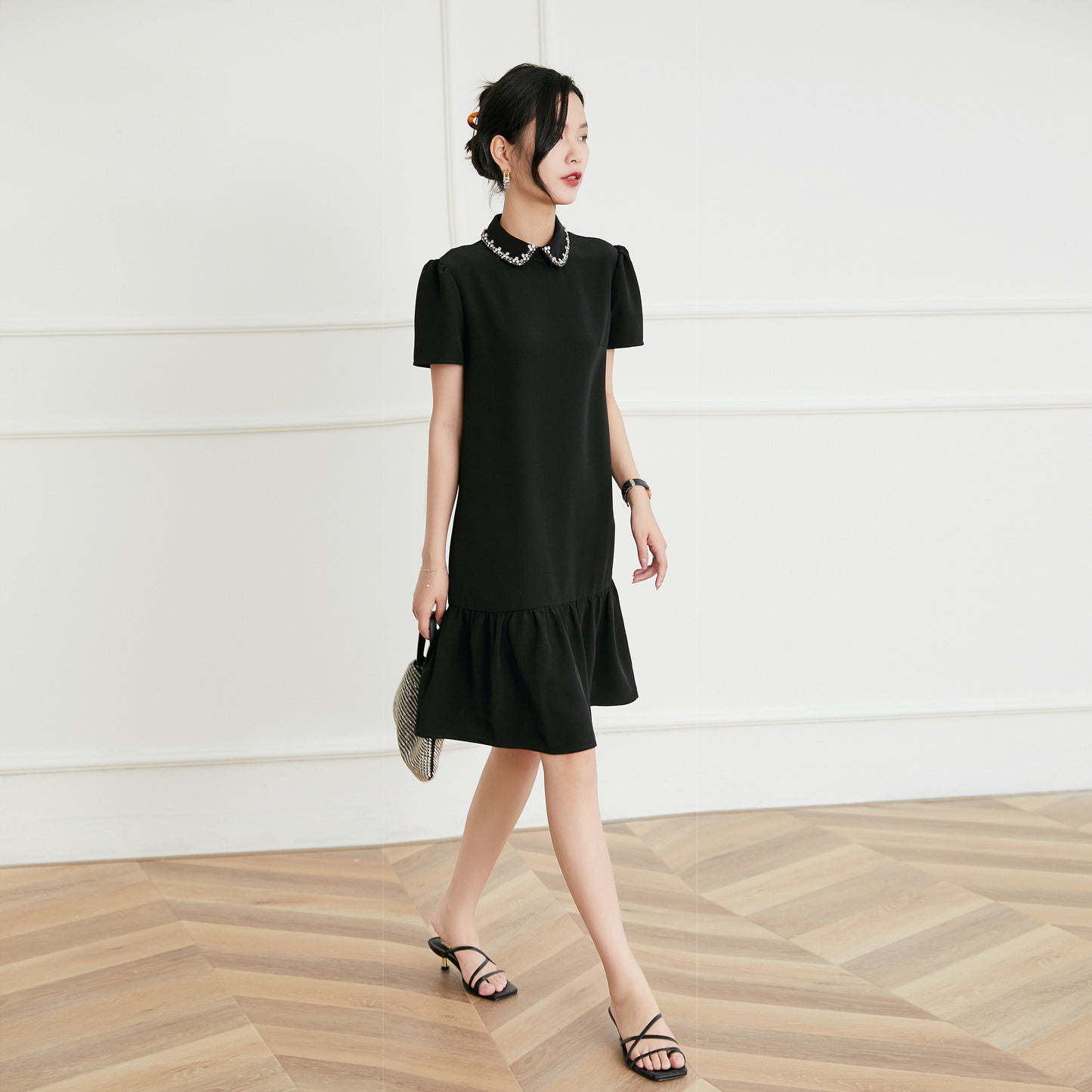Laia crystal collar dress